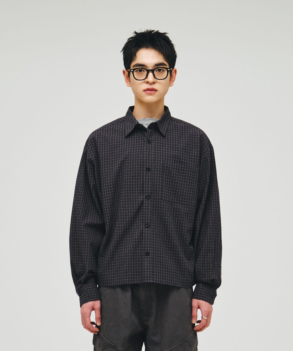 이코르(ECORR) 데일리 크롭 체크 셔츠 : 5COLOR