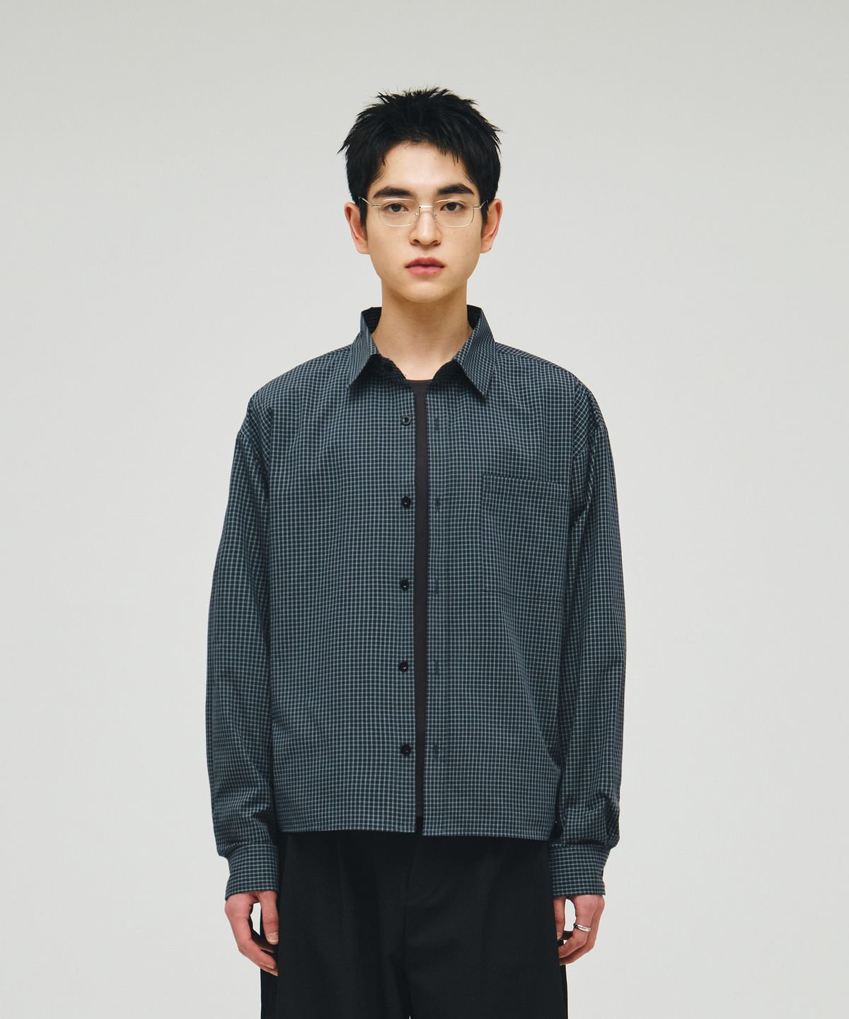 이코르(ECORR) 데일리 크롭 체크 셔츠 : 5COLOR