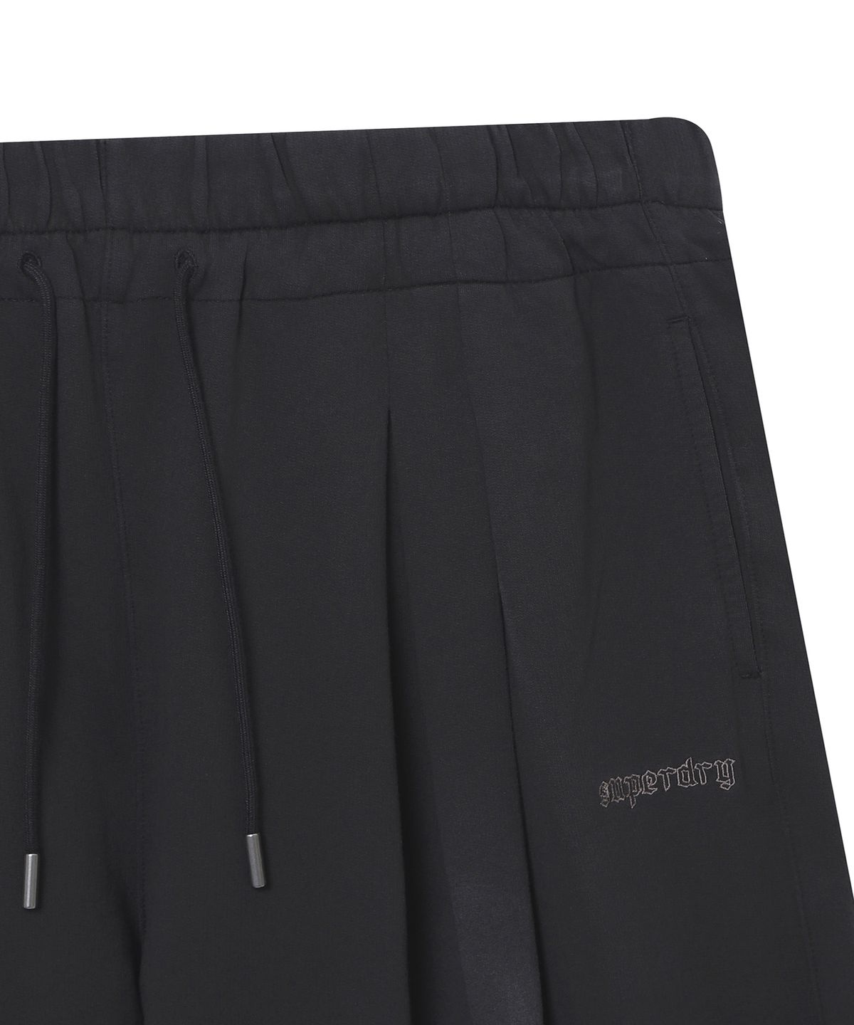 슈퍼드라이(SUPERDRY) 우먼스 더블 플리트  워시드 스웻팬츠 블랙 SDFLNAQ43BLK