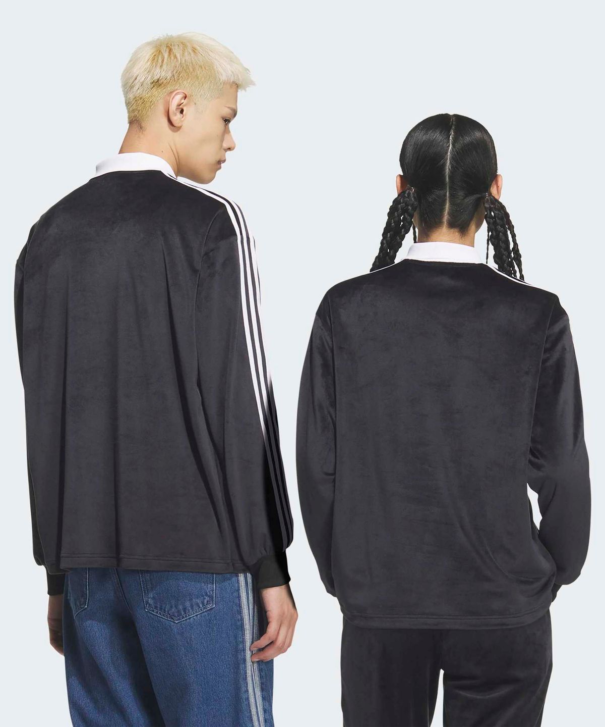 아디다스(ADIDAS) 벨루어 폴로 롱 슬리브 - 블랙 / KQ5485