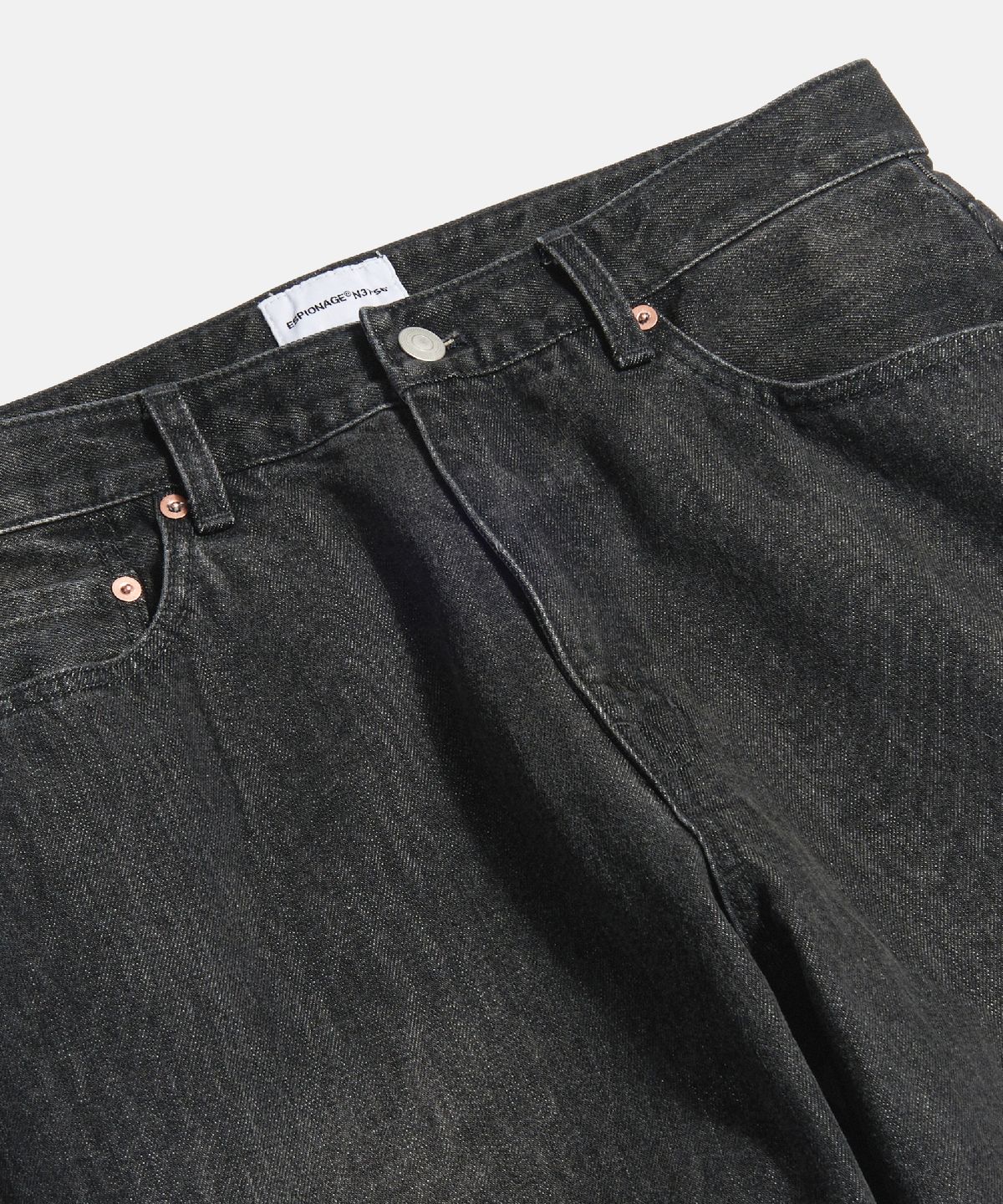 에스피오나지(ESPIONAGE) Selvedge Relaxed Denim Pants Faded Black