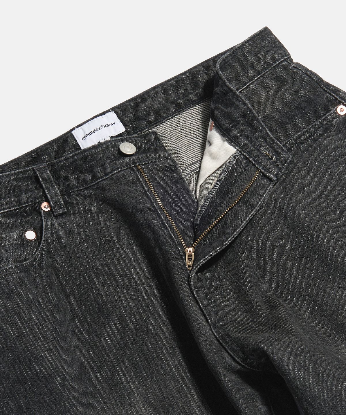 에스피오나지(ESPIONAGE) Selvedge Relaxed Denim Pants Faded Black