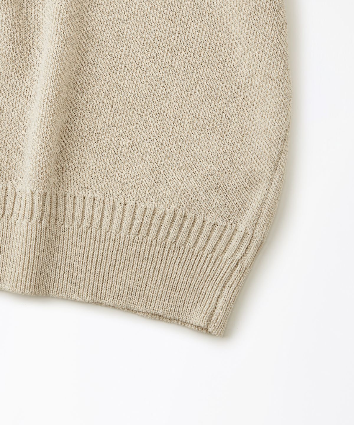아웃스탠딩(OUTSTANDING) LINEN FISHERMAN CREW NECK KNIT_ECRU