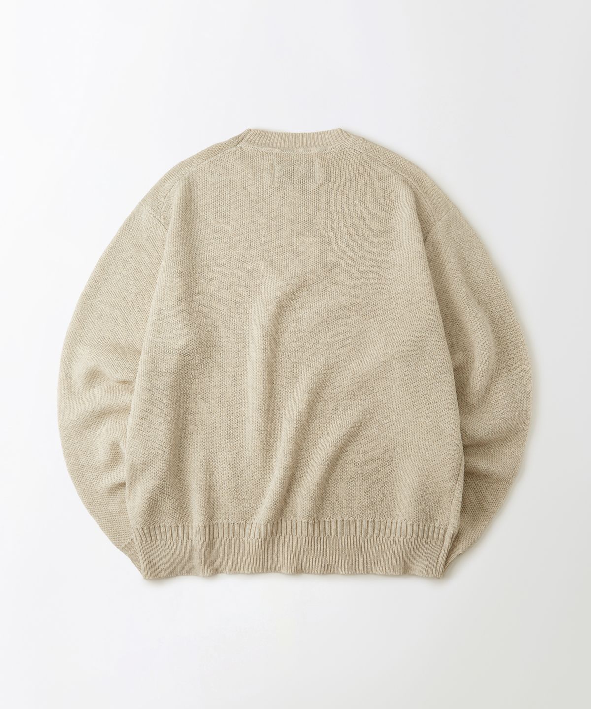 아웃스탠딩(OUTSTANDING) LINEN FISHERMAN CREW NECK KNIT_ECRU