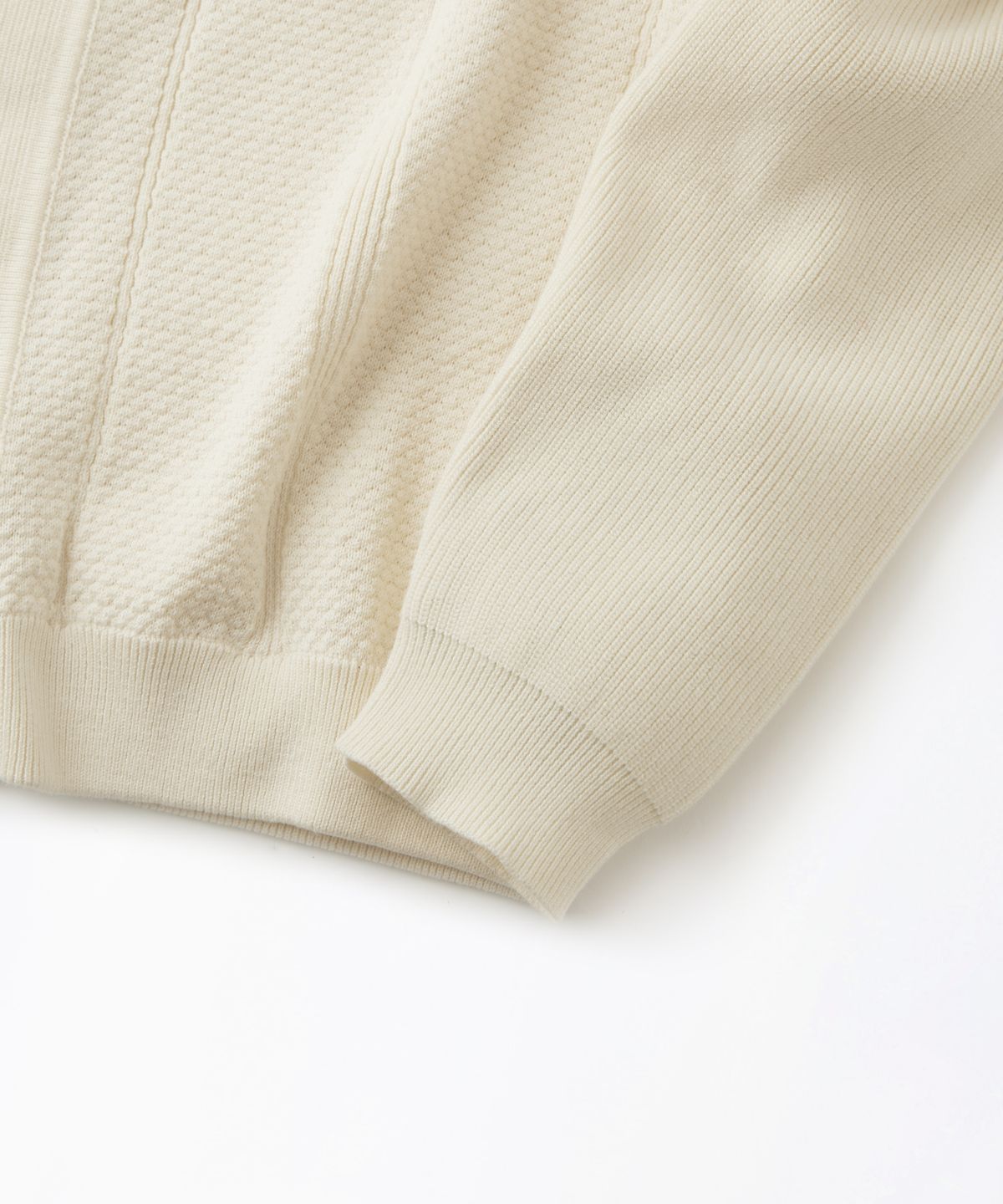 아웃스탠딩(OUTSTANDING) LS STRIPE COLLAR KNIT CARDIGAN_IVORY