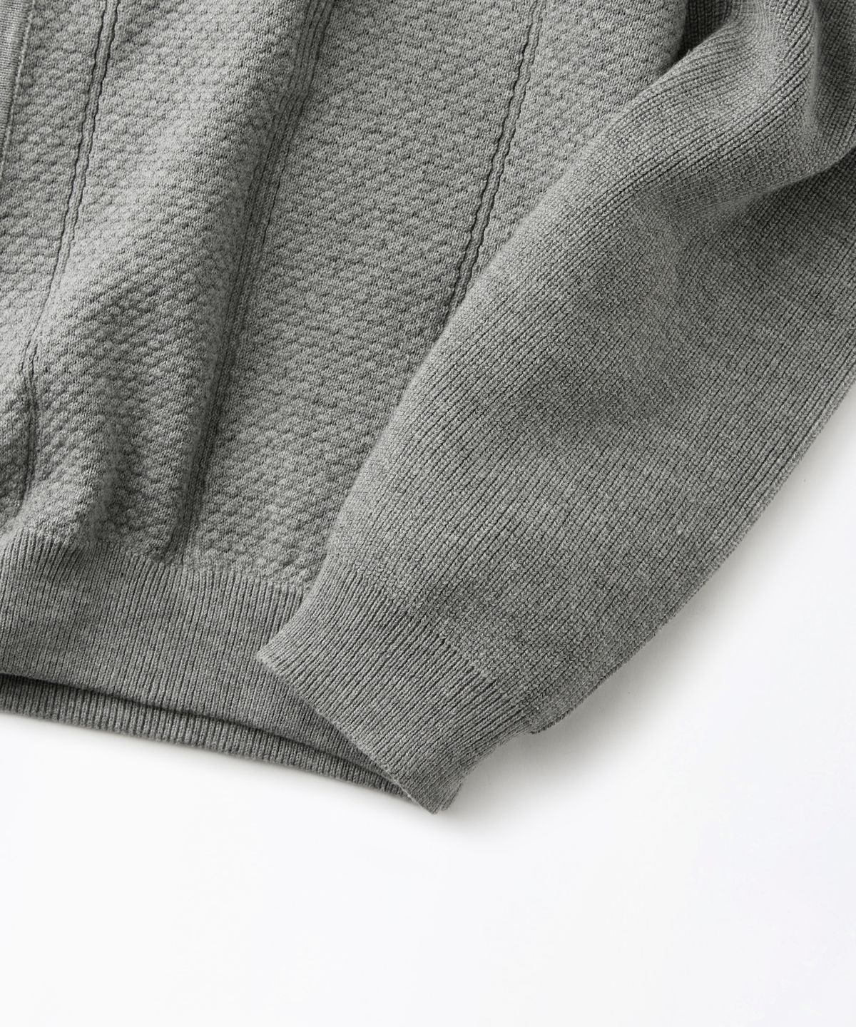 아웃스탠딩(OUTSTANDING) LS STRIPE COLLAR KNIT CARDIGAN_MELANGE GRAY