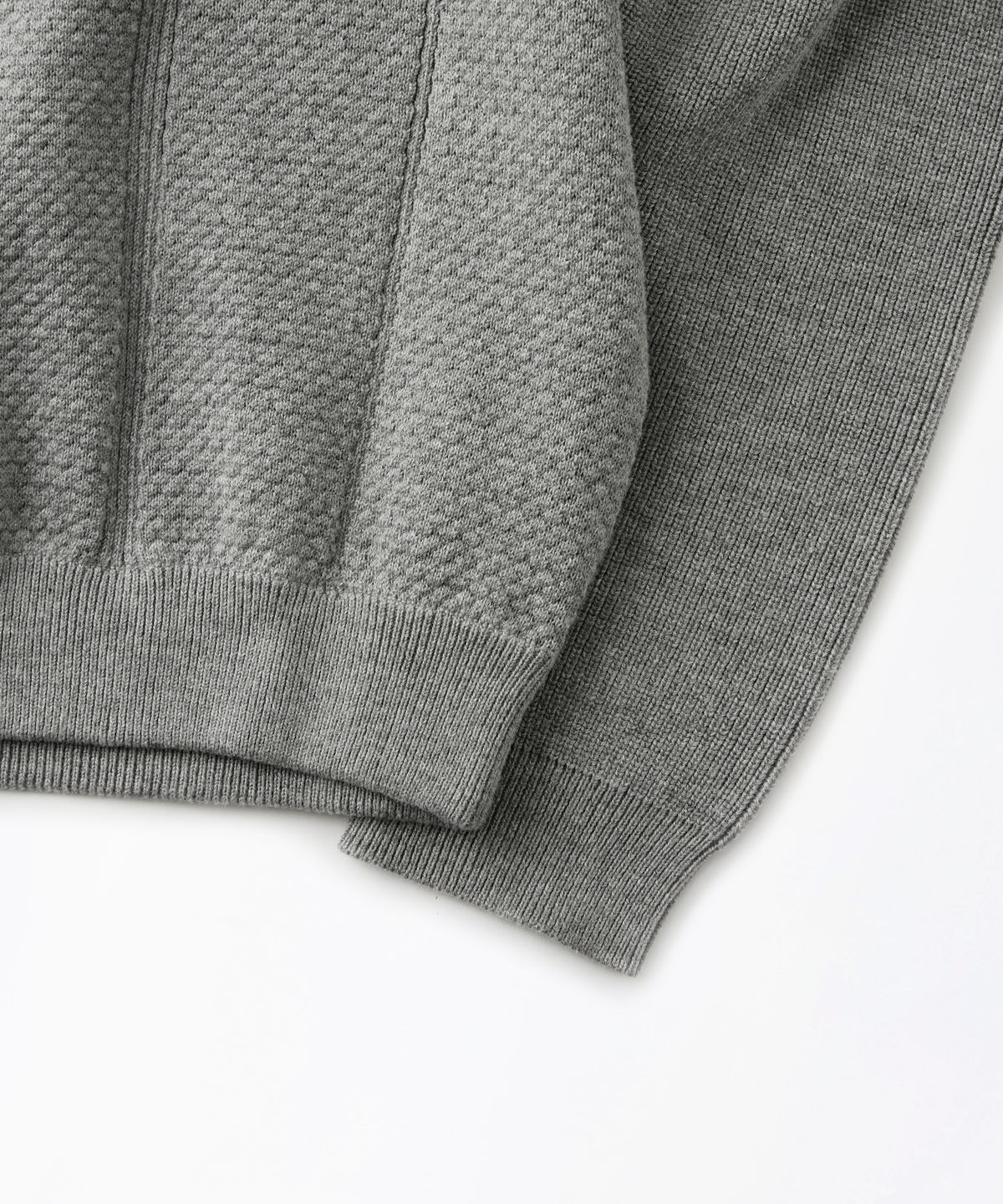 아웃스탠딩(OUTSTANDING) LS STRIPE COLLAR KNIT CARDIGAN_MELANGE GRAY