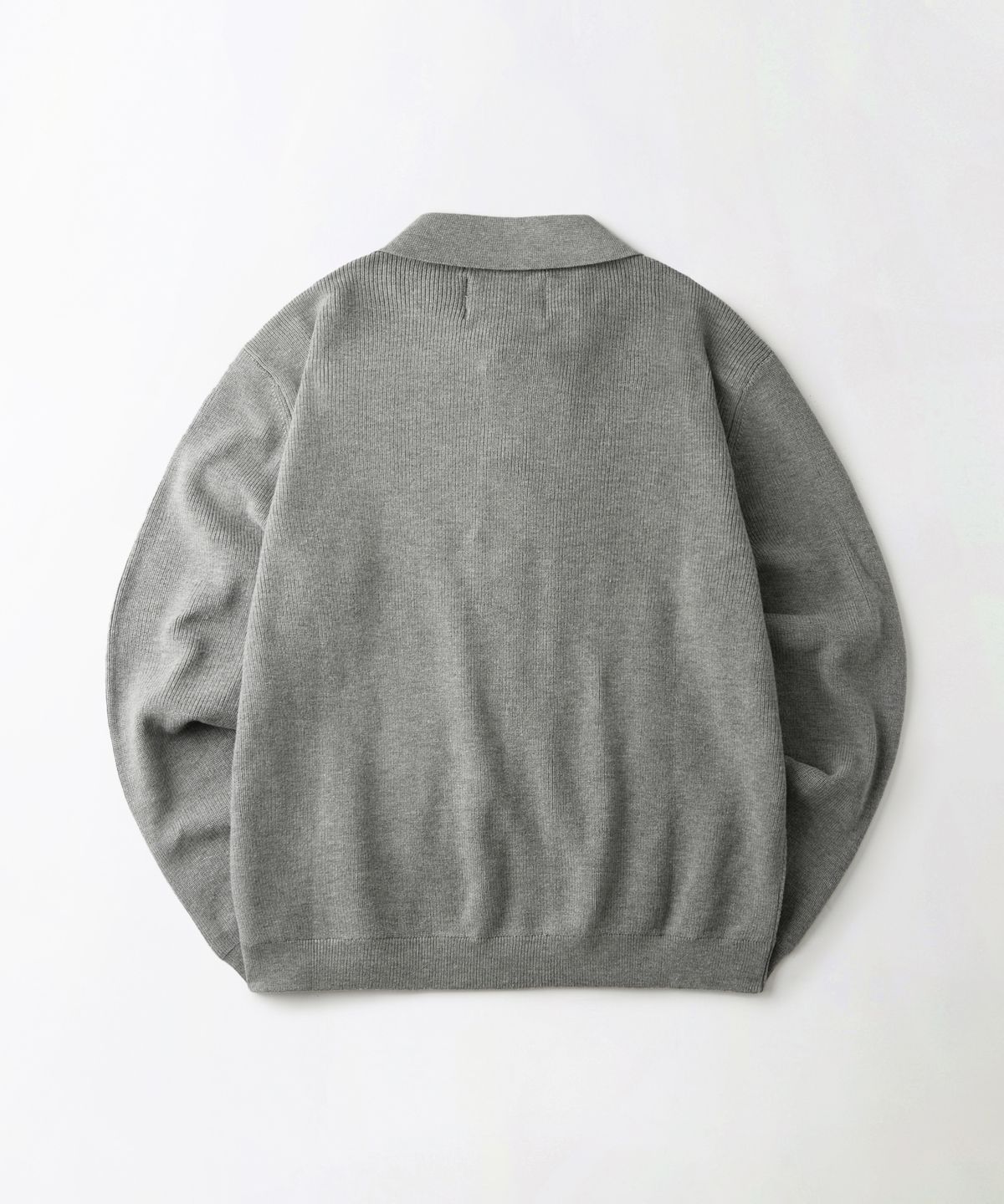 아웃스탠딩(OUTSTANDING) LS STRIPE COLLAR KNIT CARDIGAN_MELANGE GRAY