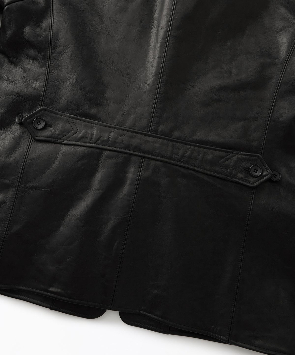 아웃스탠딩(OUTSTANDING) WASHED COWHIDE CAR COAT_BLACK