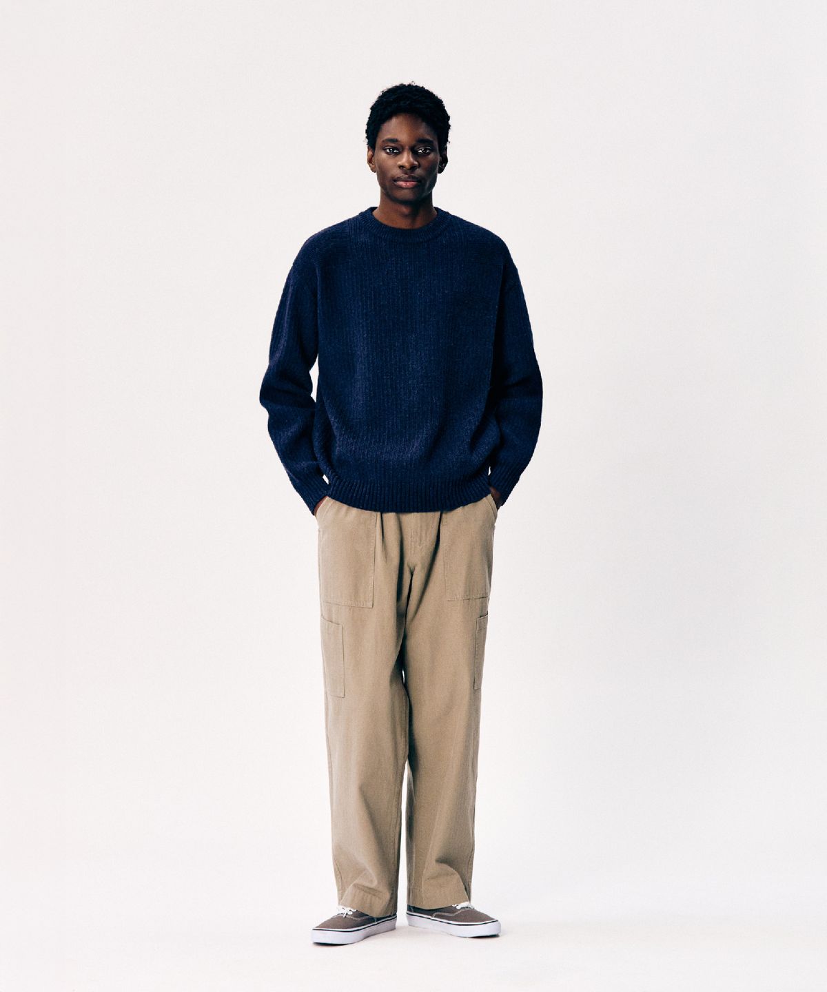 에스피오나지(ESPIONAGE) Commando Knit Sweater Dusty Navy