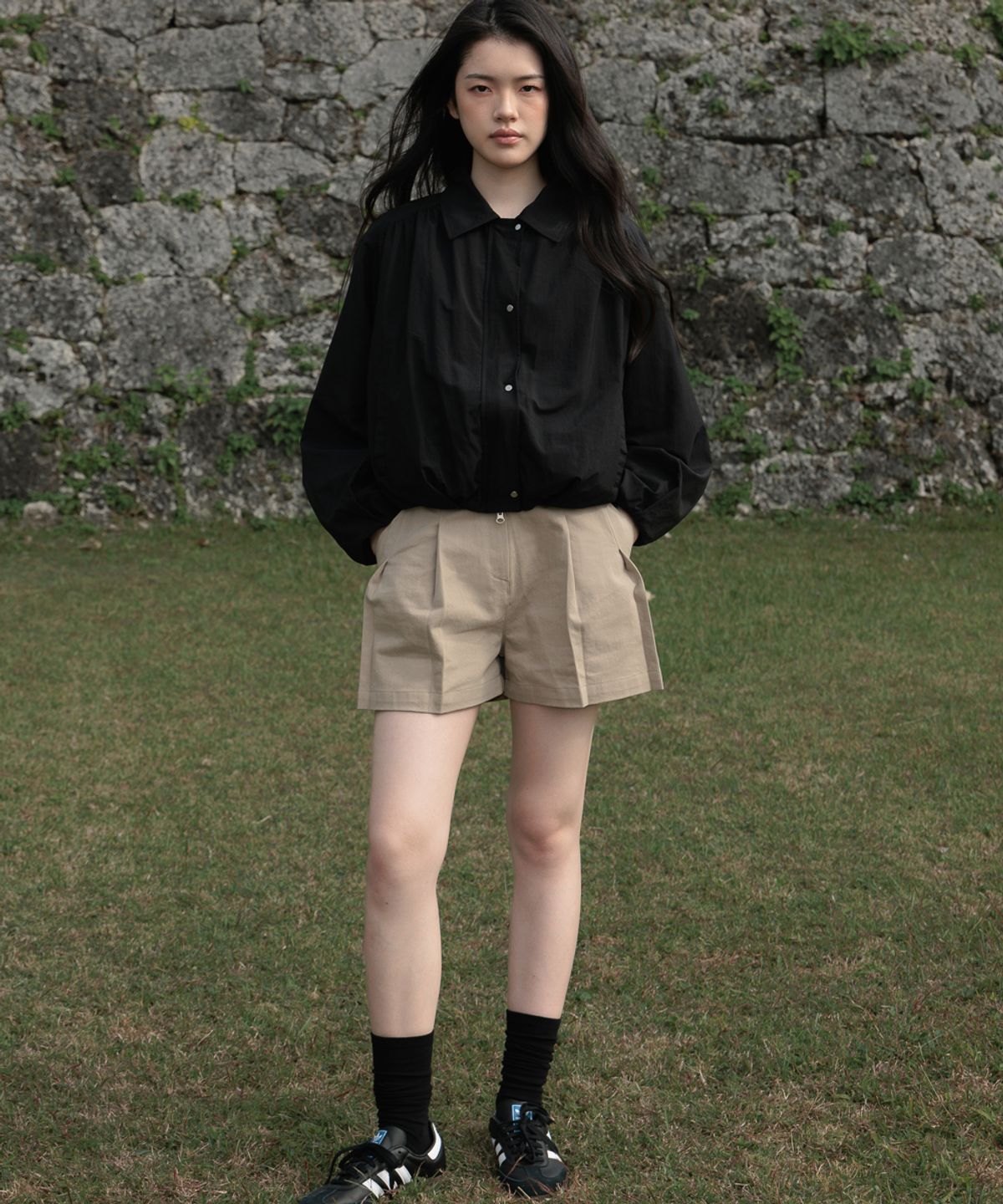 드헤베(DEHEVE) Volume Bomber Jacket [Black]