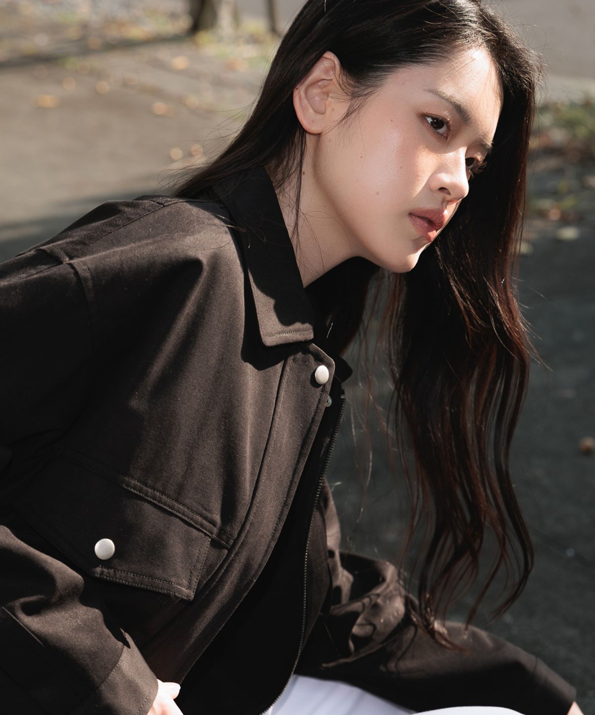 드헤베(DEHEVE) Pocket Cotton Jumper [Black]