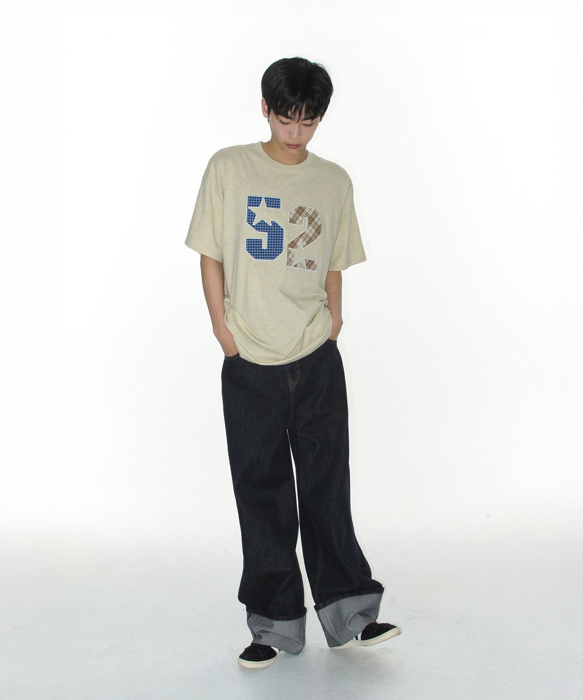 아메스 월드와이드(AMES-WORLDWIDE) ROLL UP DENIM PANTS BLUE