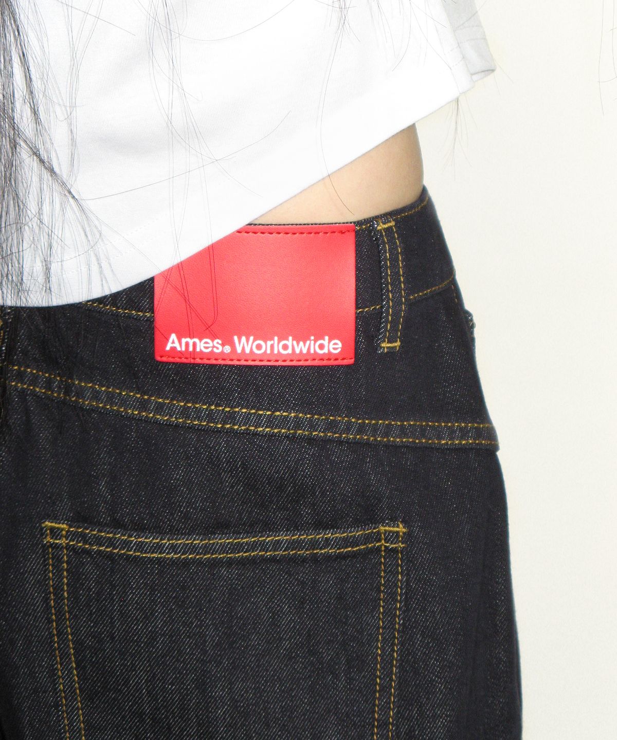 아메스 월드와이드(AMES-WORLDWIDE) ROLL UP DENIM PANTS BLUE