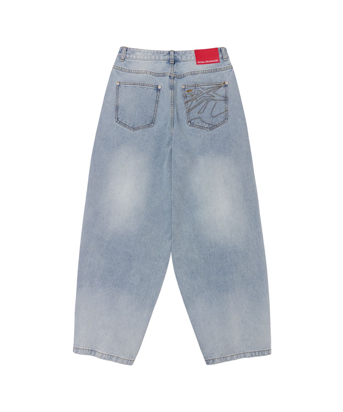 아메스 월드와이드(AMES-WORLDWIDE) STITCH BALLOON FIT DENIM PANTS LIGHT BLUE