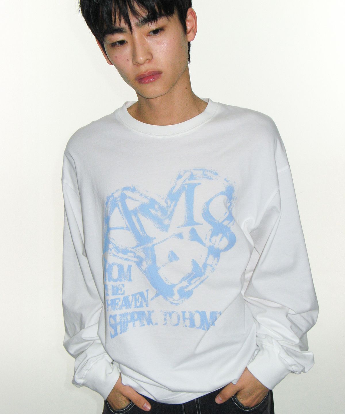 아메스 월드와이드(AMES-WORLDWIDE) AMES HEART GRAPHIC LS TEE WHITE
