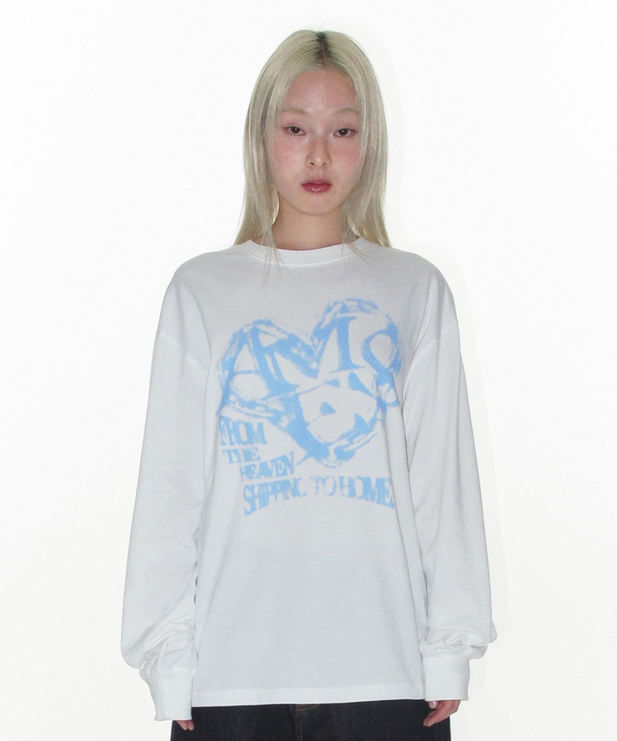 아메스 월드와이드(AMES-WORLDWIDE) AMES HEART GRAPHIC LS TEE WHITE