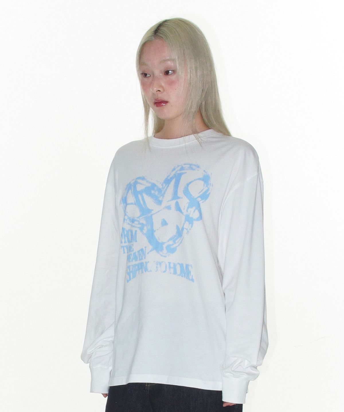 아메스 월드와이드(AMES-WORLDWIDE) AMES HEART GRAPHIC LS TEE WHITE