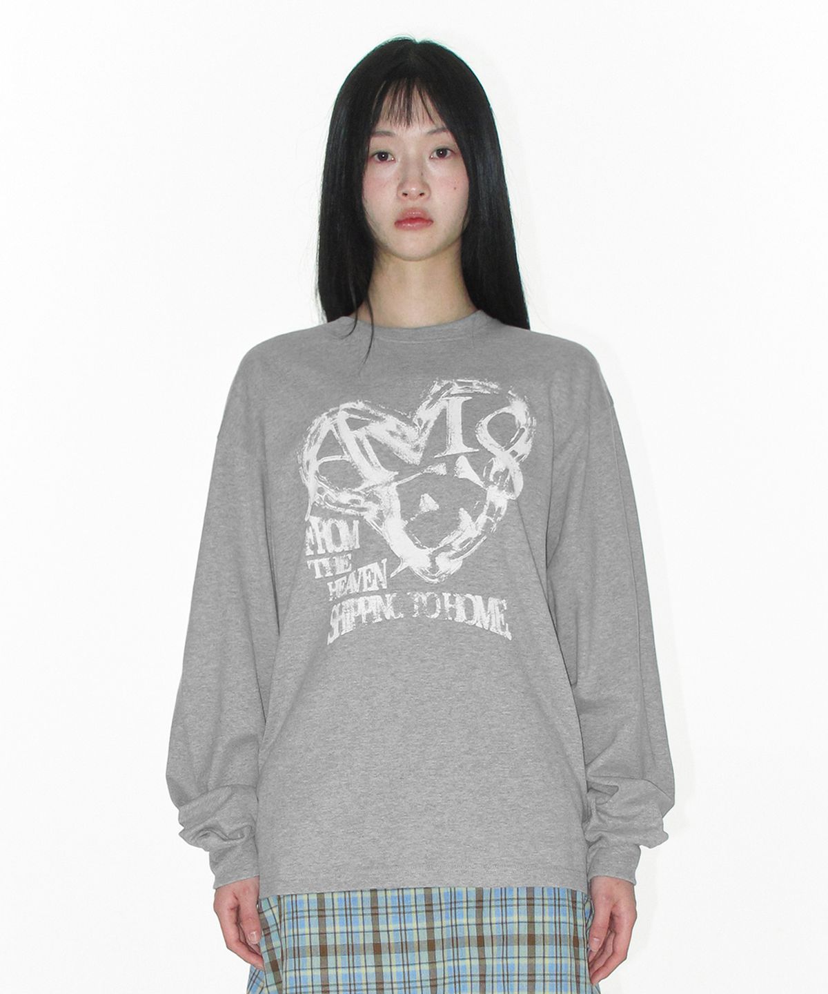 아메스 월드와이드(AMES-WORLDWIDE) AMES HEART GRAPHIC LS TEE GREY