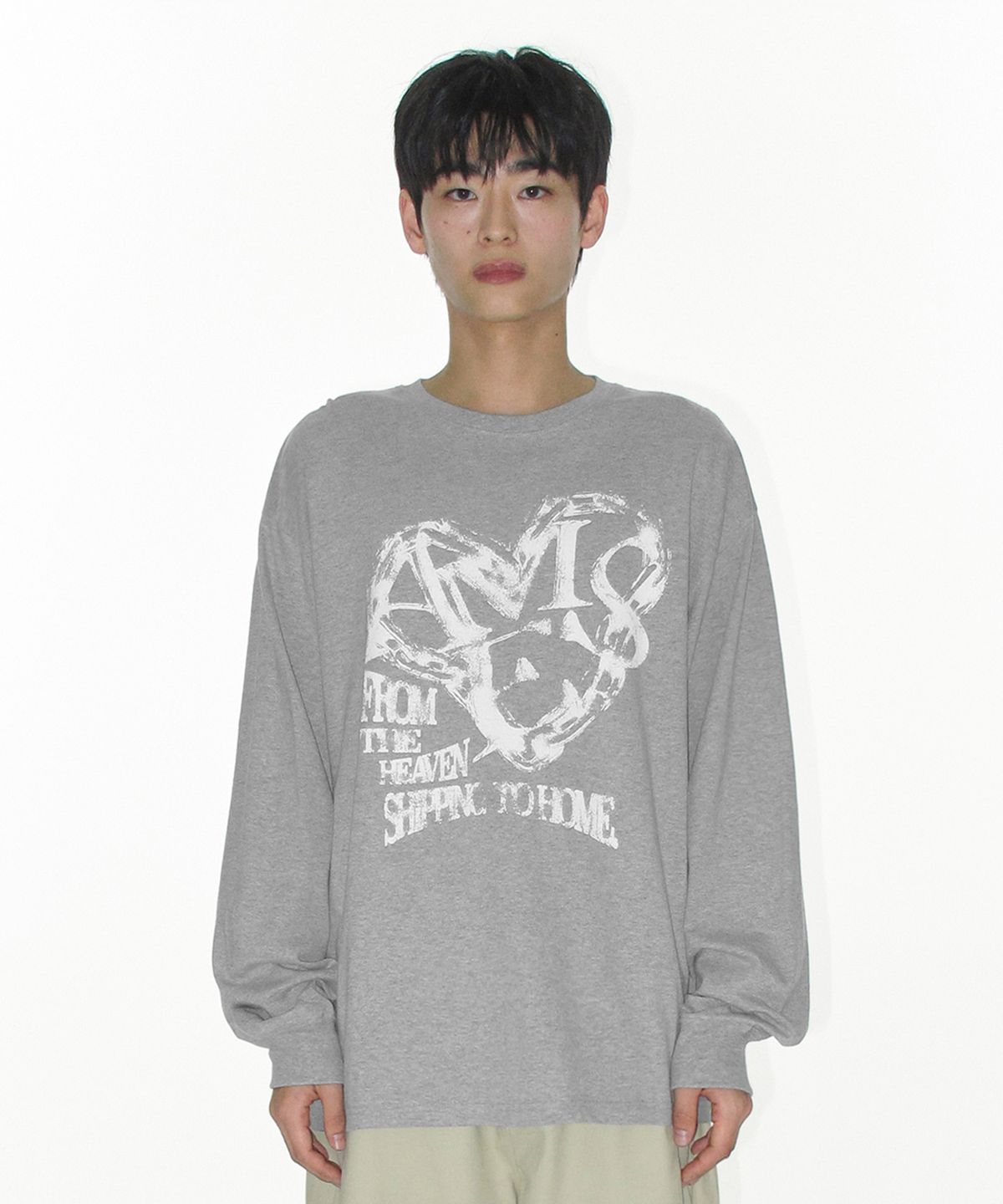 아메스 월드와이드(AMES-WORLDWIDE) AMES HEART GRAPHIC LS TEE GREY