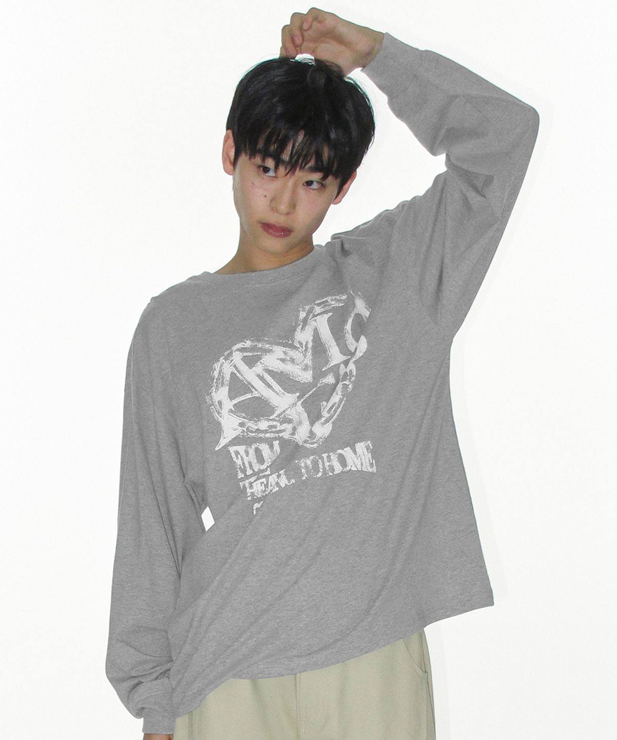 아메스 월드와이드(AMES-WORLDWIDE) AMES HEART GRAPHIC LS TEE GREY
