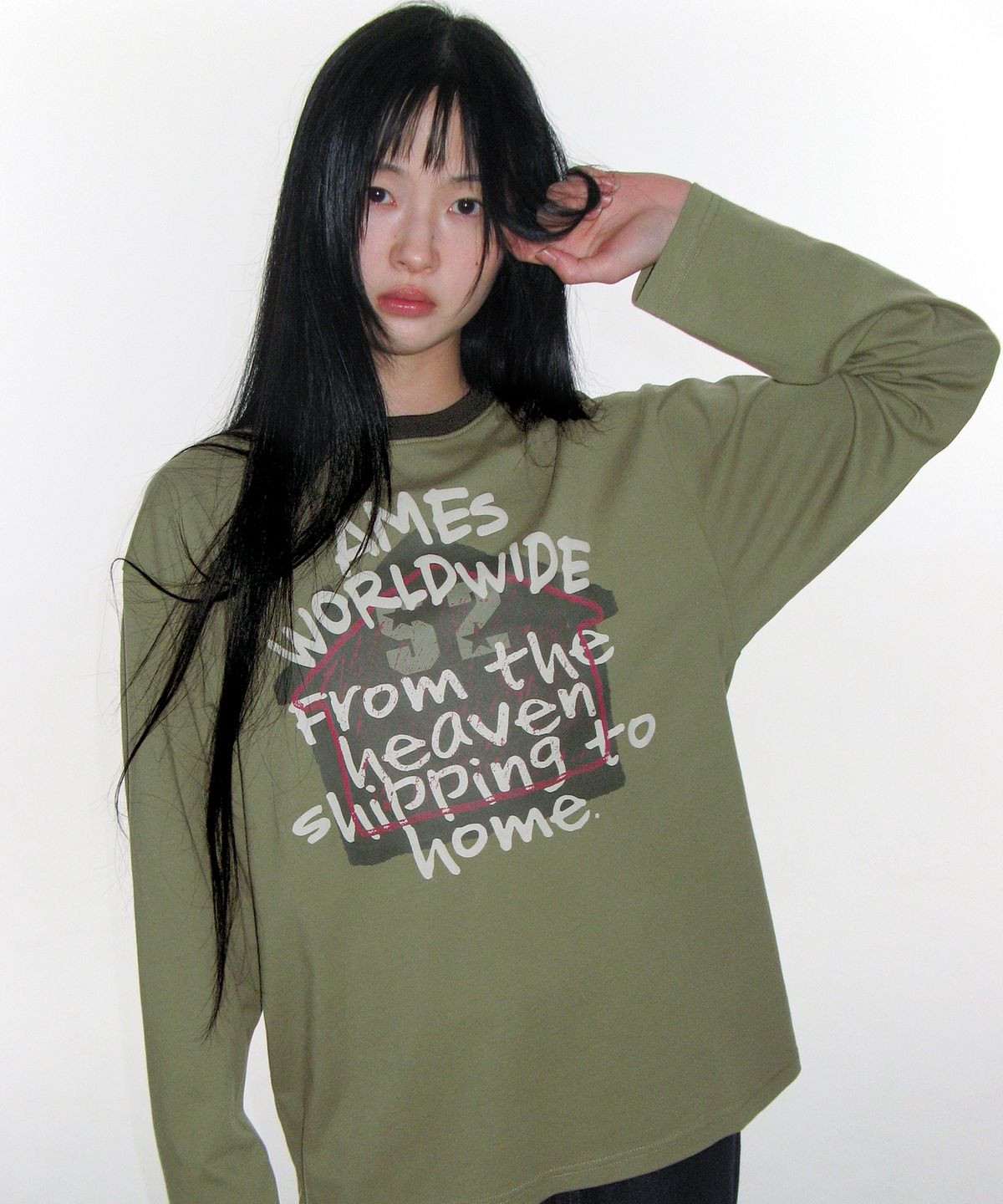 아메스 월드와이드(AMES-WORLDWIDE) HOMEBOUND LS TEE KHAKI