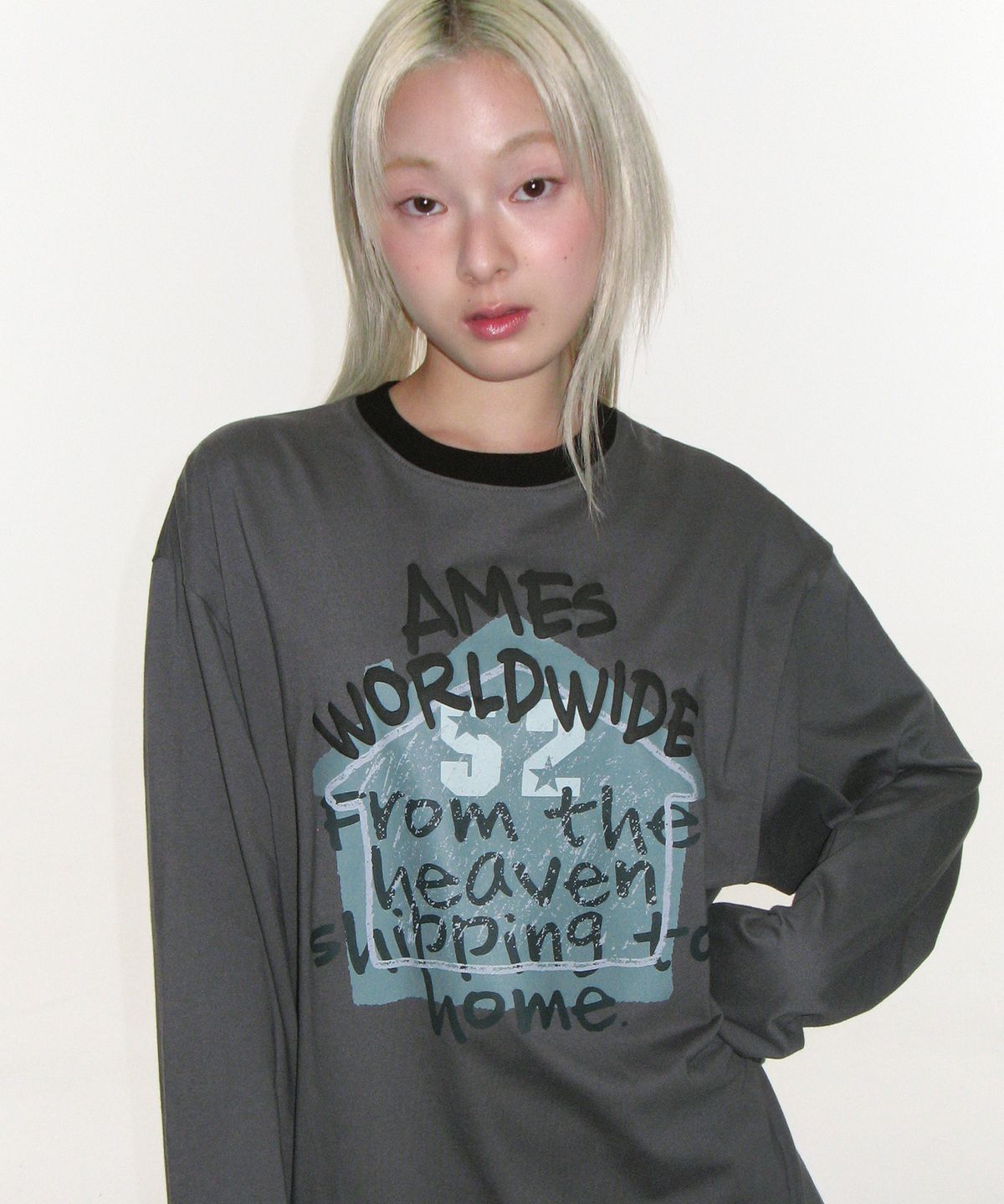 아메스 월드와이드(AMES-WORLDWIDE) HOMEBOUND LS TEE CHARCOAL