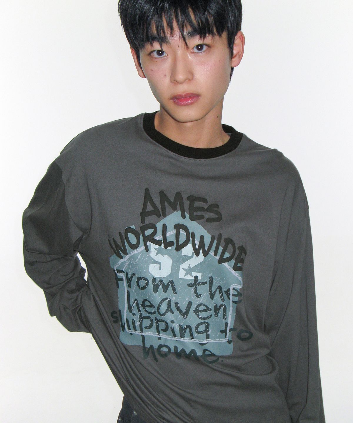 아메스 월드와이드(AMES-WORLDWIDE) HOMEBOUND LS TEE CHARCOAL