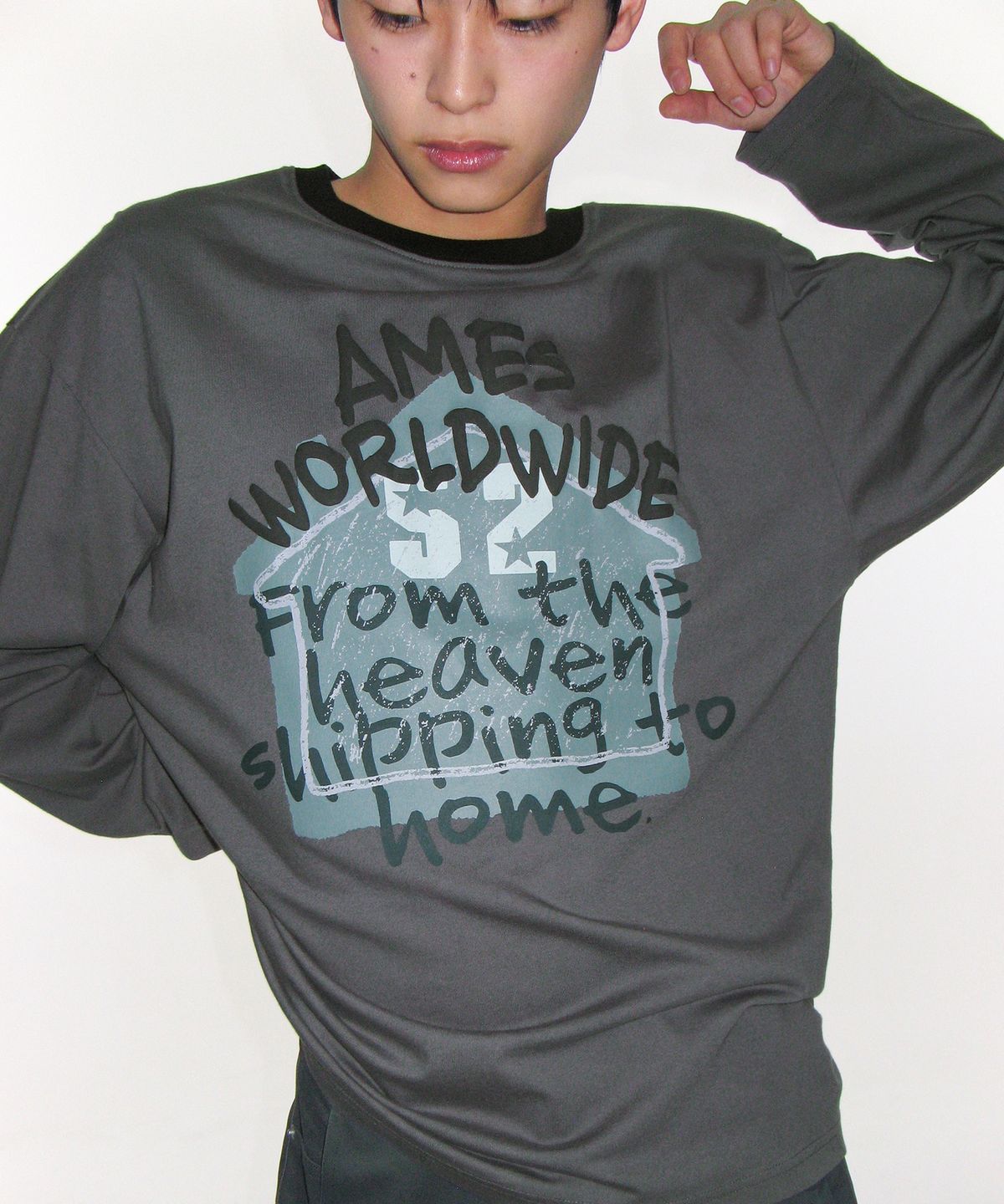 아메스 월드와이드(AMES-WORLDWIDE) HOMEBOUND LS TEE CHARCOAL