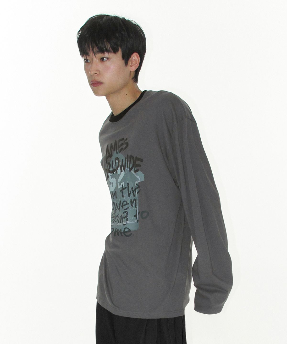 아메스 월드와이드(AMES-WORLDWIDE) HOMEBOUND LS TEE CHARCOAL