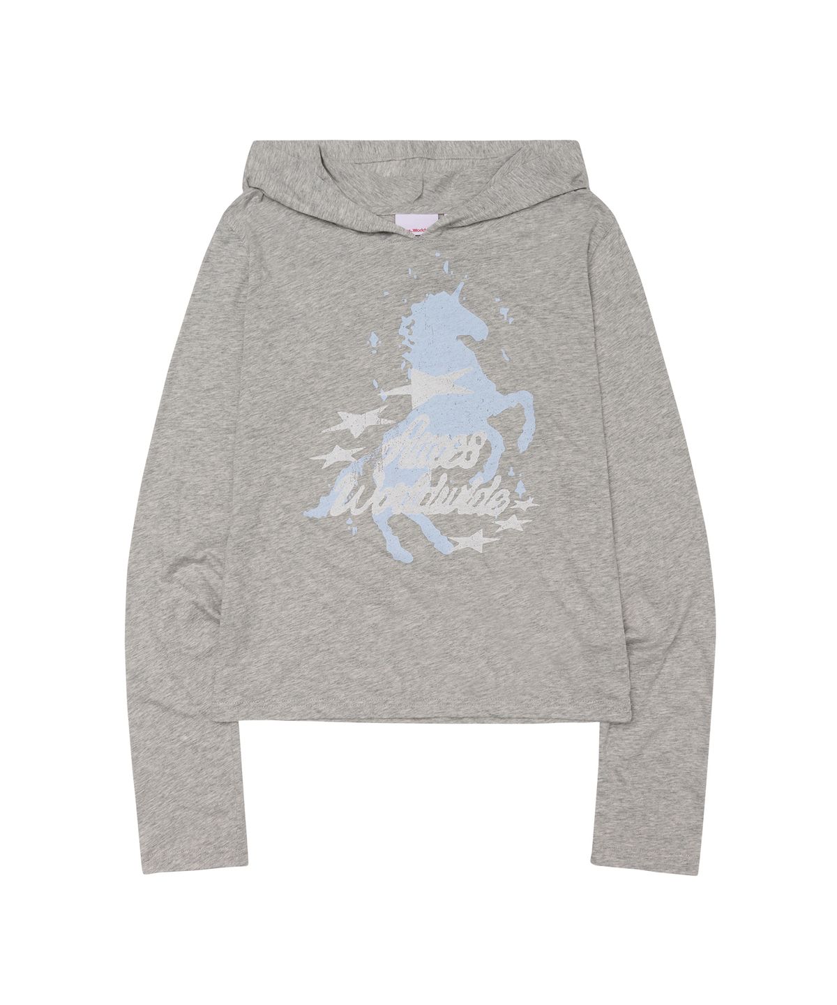 아메스 월드와이드(AMES-WORLDWIDE) UNICORN SHEER HOODIE LS TEE LIGHT GREY