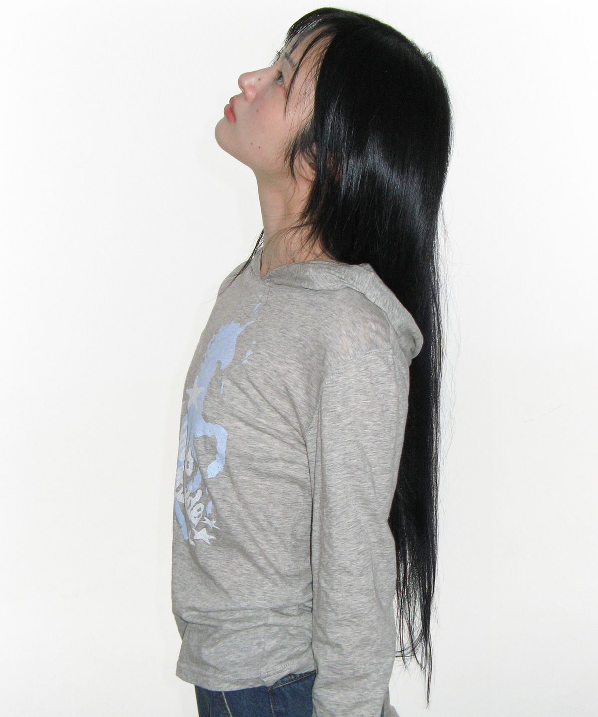 아메스 월드와이드(AMES-WORLDWIDE) UNICORN SHEER HOODIE LS TEE LIGHT GREY