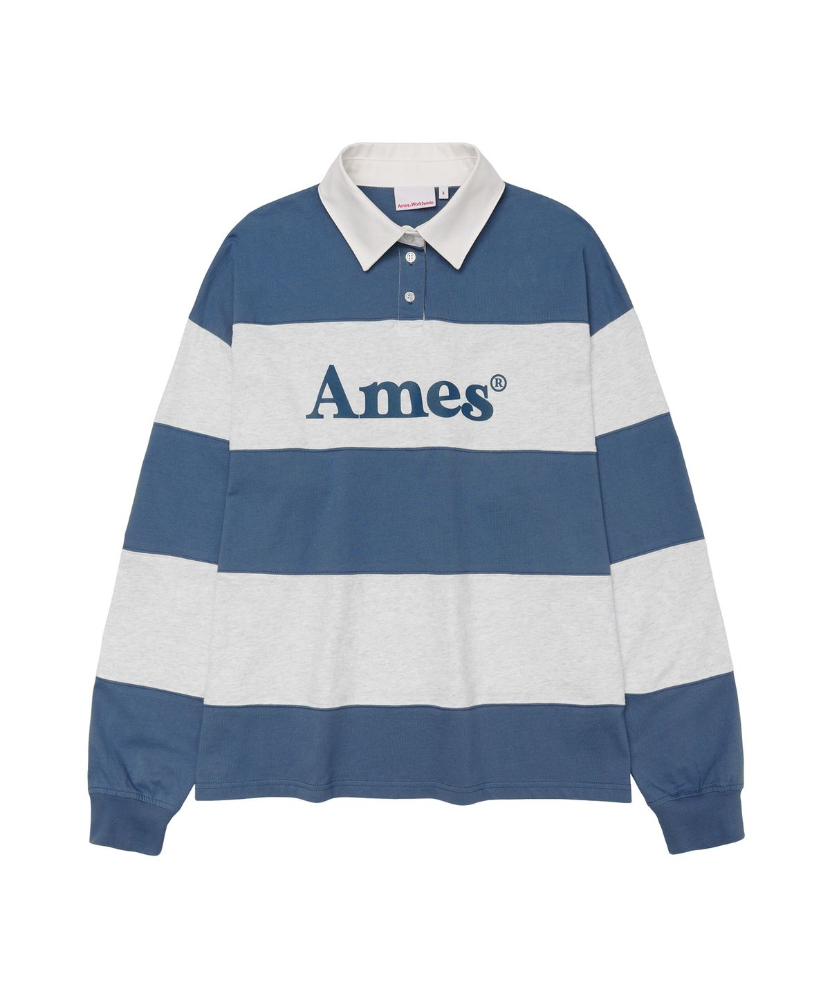 아메스 월드와이드(AMES-WORLDWIDE) BIG STRIPE RUGBY LS TEE BLUE