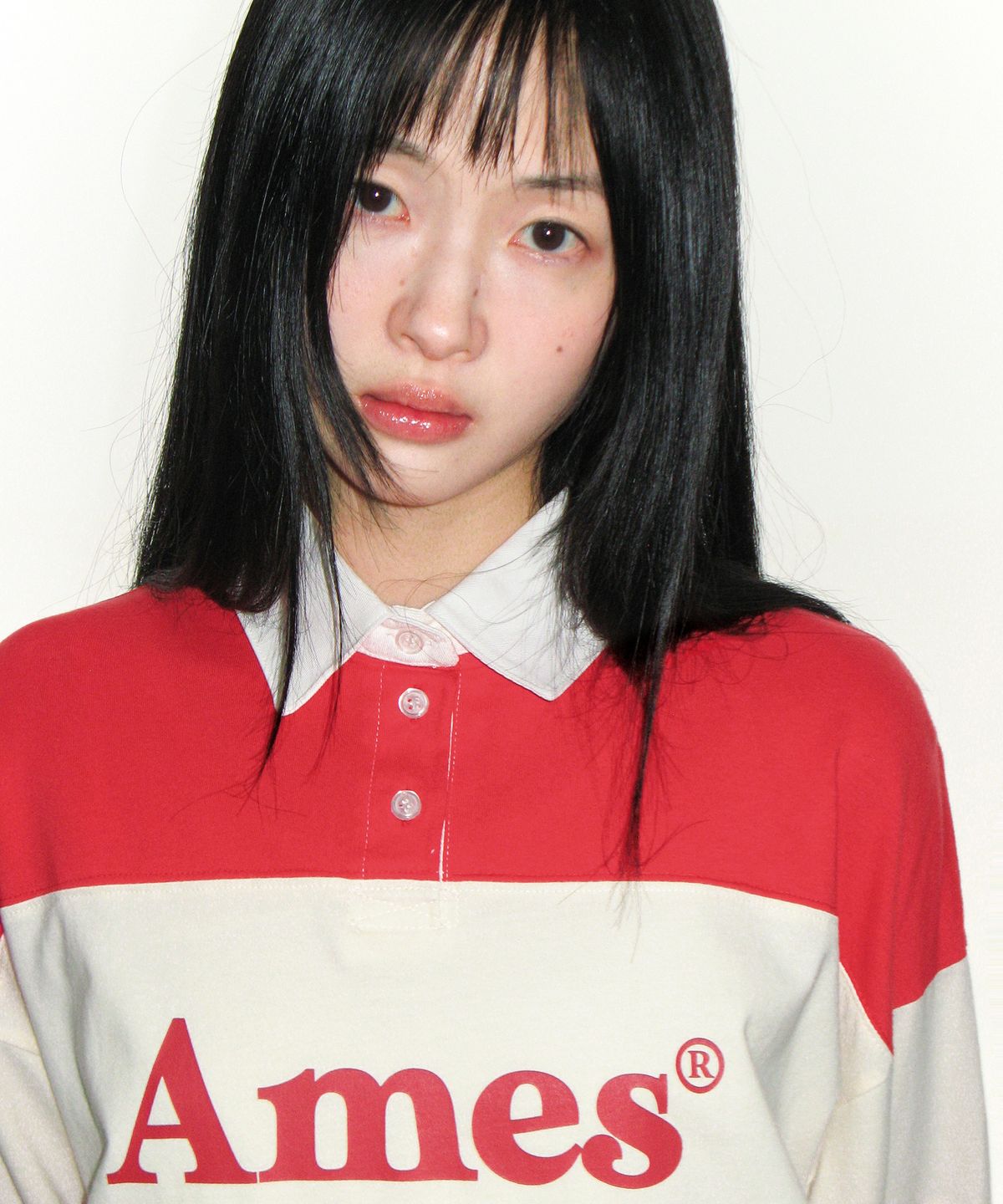 아메스 월드와이드(AMES-WORLDWIDE) BIG STRIPE RUGBY LS TEE RED