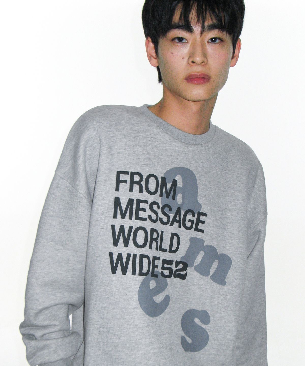 아메스 월드와이드(AMES-WORLDWIDE) BIG LETTERING SWEATSHIRT GREY