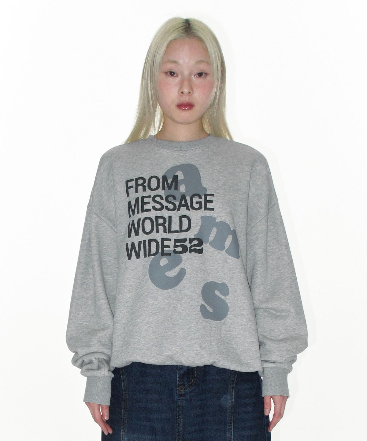 아메스 월드와이드(AMES-WORLDWIDE) BIG LETTERING SWEATSHIRT GREY