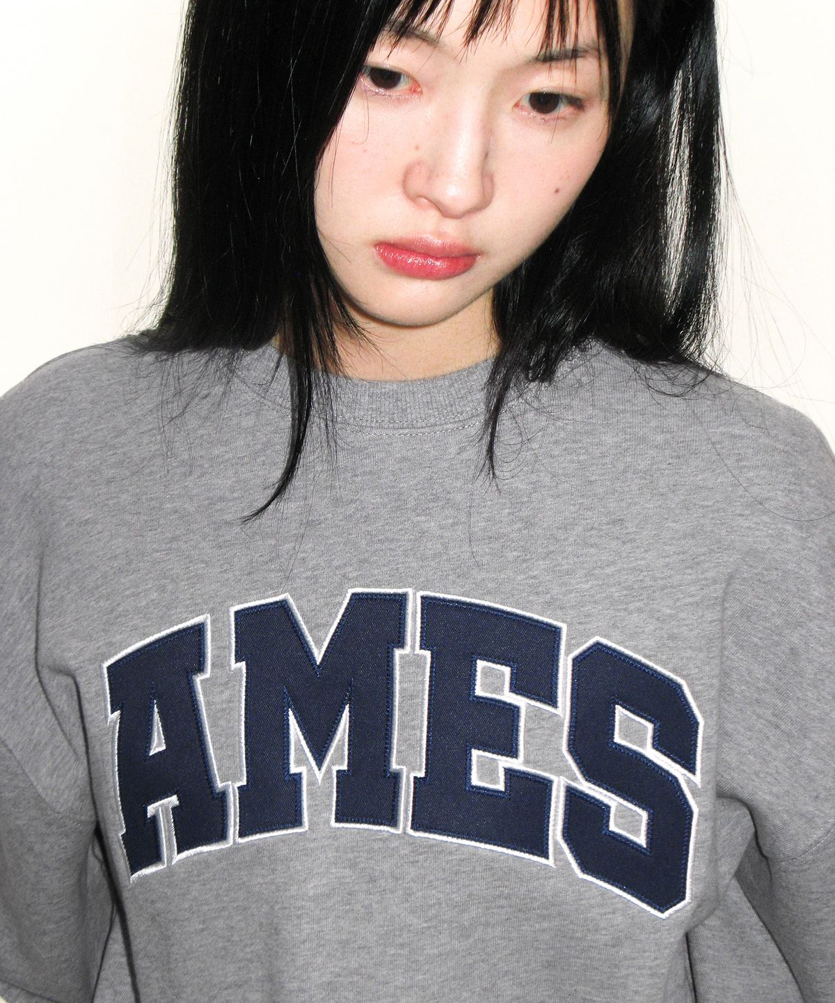 아메스 월드와이드(AMES-WORLDWIDE) BASIC APPLIQUE SWEATSHIRT GREY