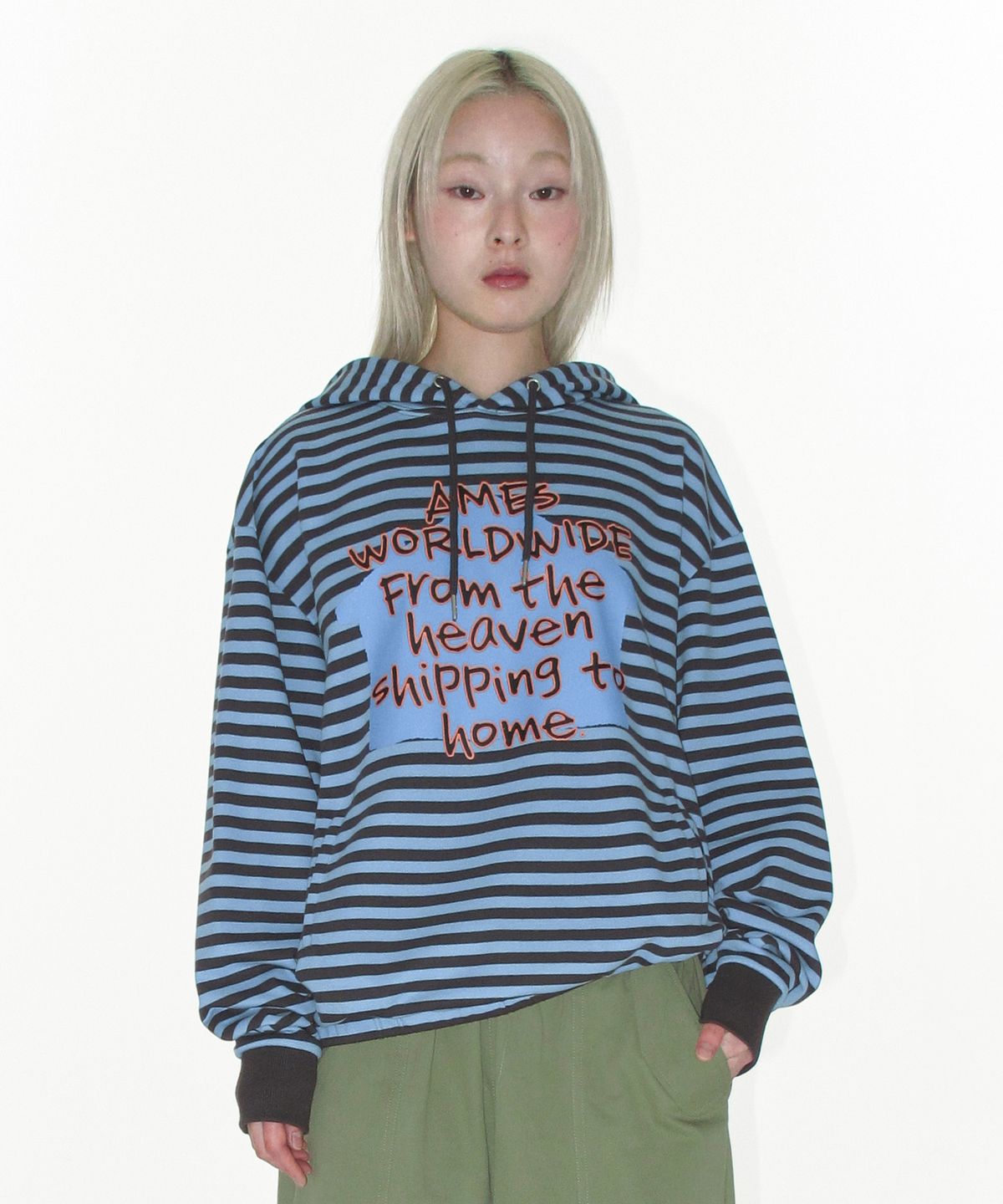 아메스 월드와이드(AMES-WORLDWIDE) HOMEBOUND STRIPE HOODIE BLUE