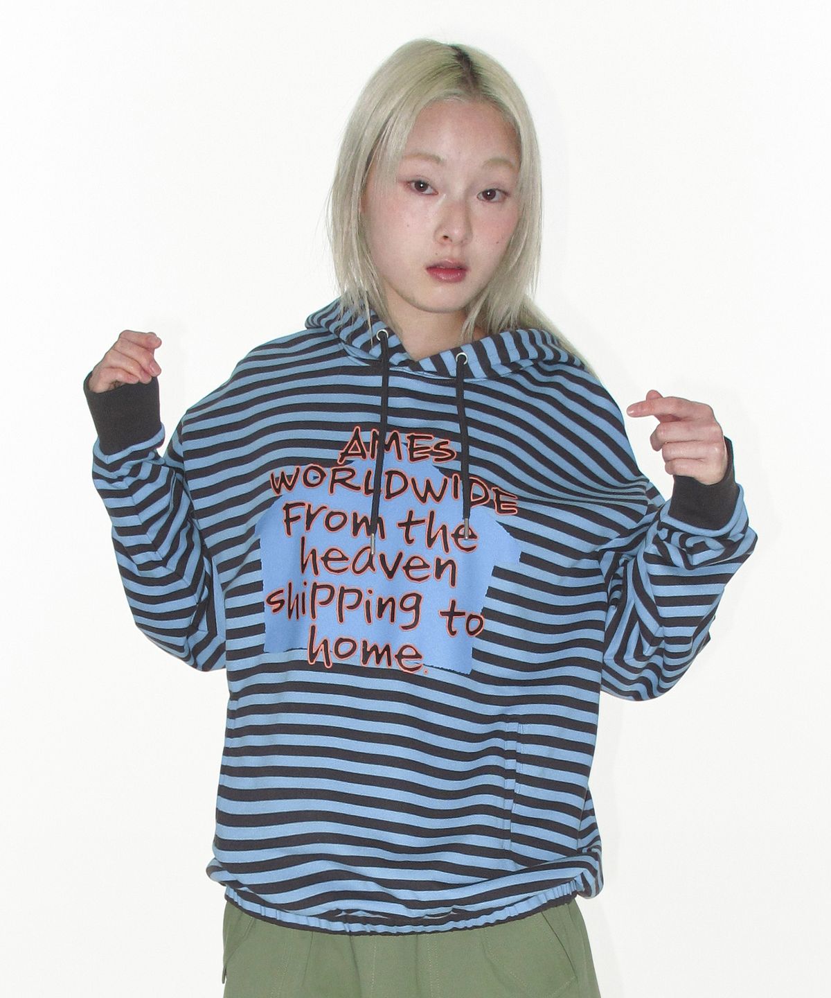 아메스 월드와이드(AMES-WORLDWIDE) HOMEBOUND STRIPE HOODIE BLUE