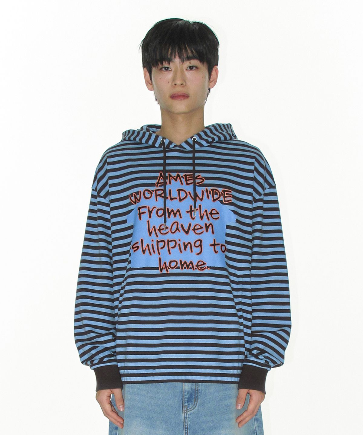 아메스 월드와이드(AMES-WORLDWIDE) HOMEBOUND STRIPE HOODIE BLUE