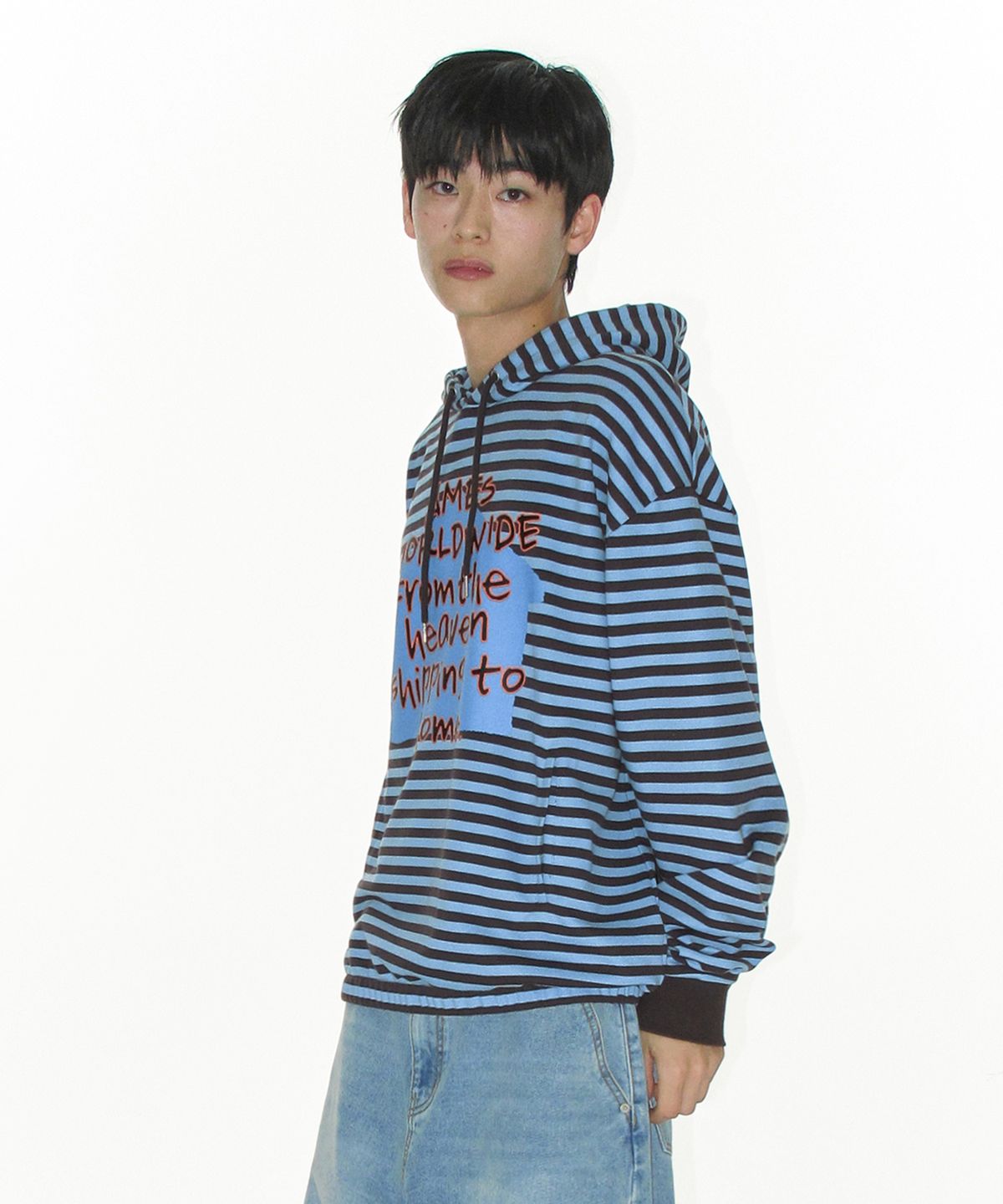 아메스 월드와이드(AMES-WORLDWIDE) HOMEBOUND STRIPE HOODIE BLUE
