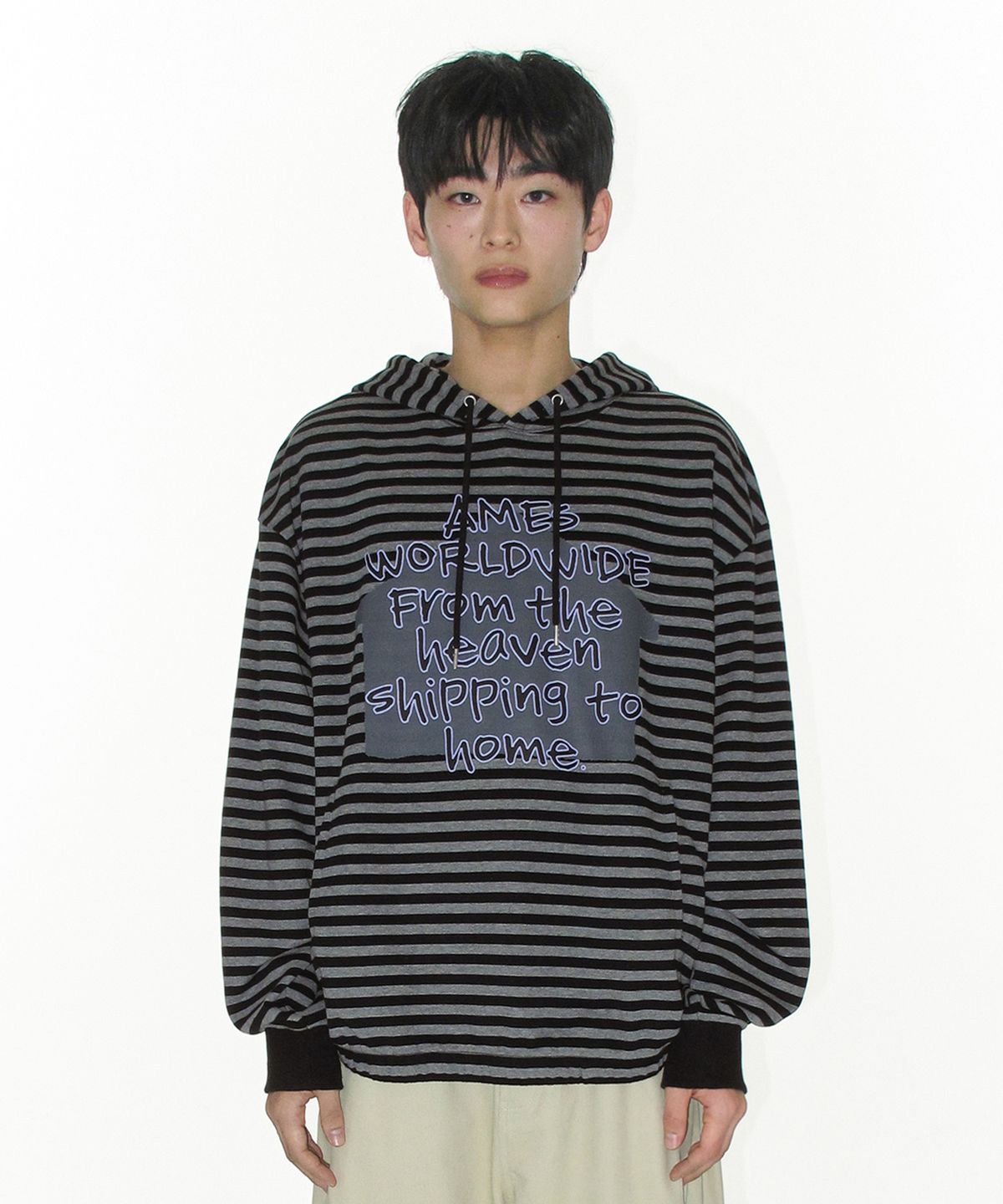 아메스 월드와이드(AMES-WORLDWIDE) HOMEBOUND STRIPE HOODIE BLACK