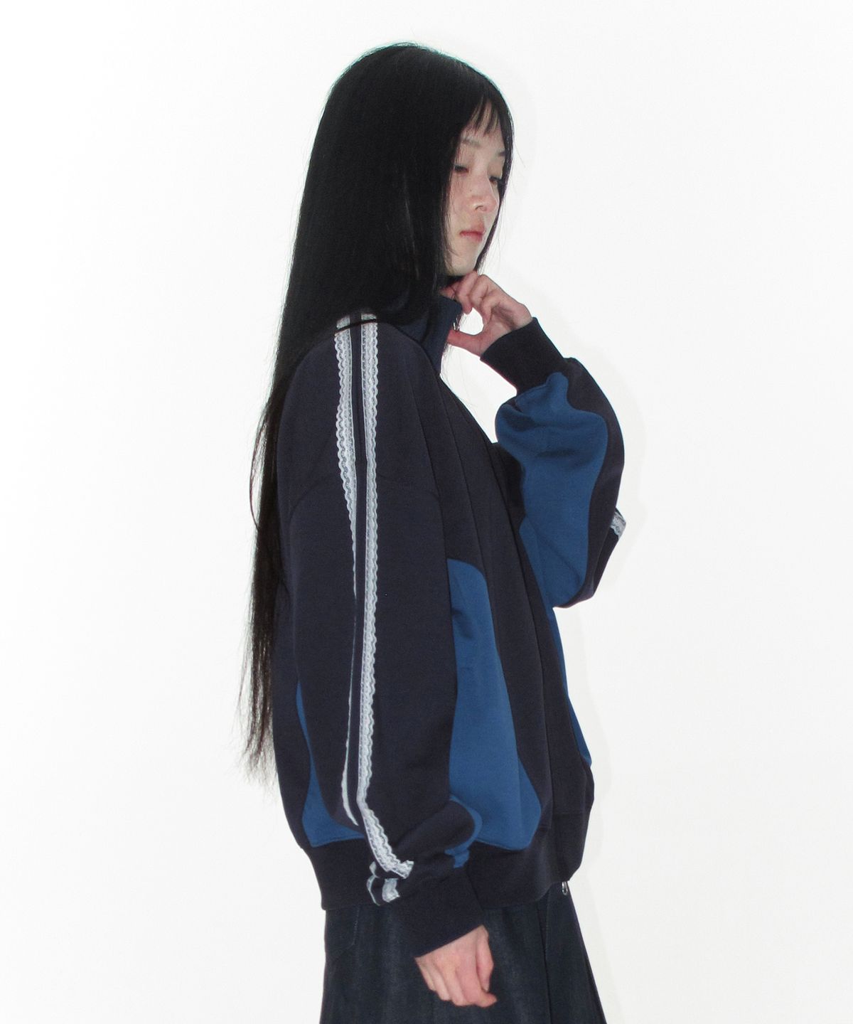 아메스 월드와이드(AMES-WORLDWIDE) LACE TRACK ZIP-UP NAVY