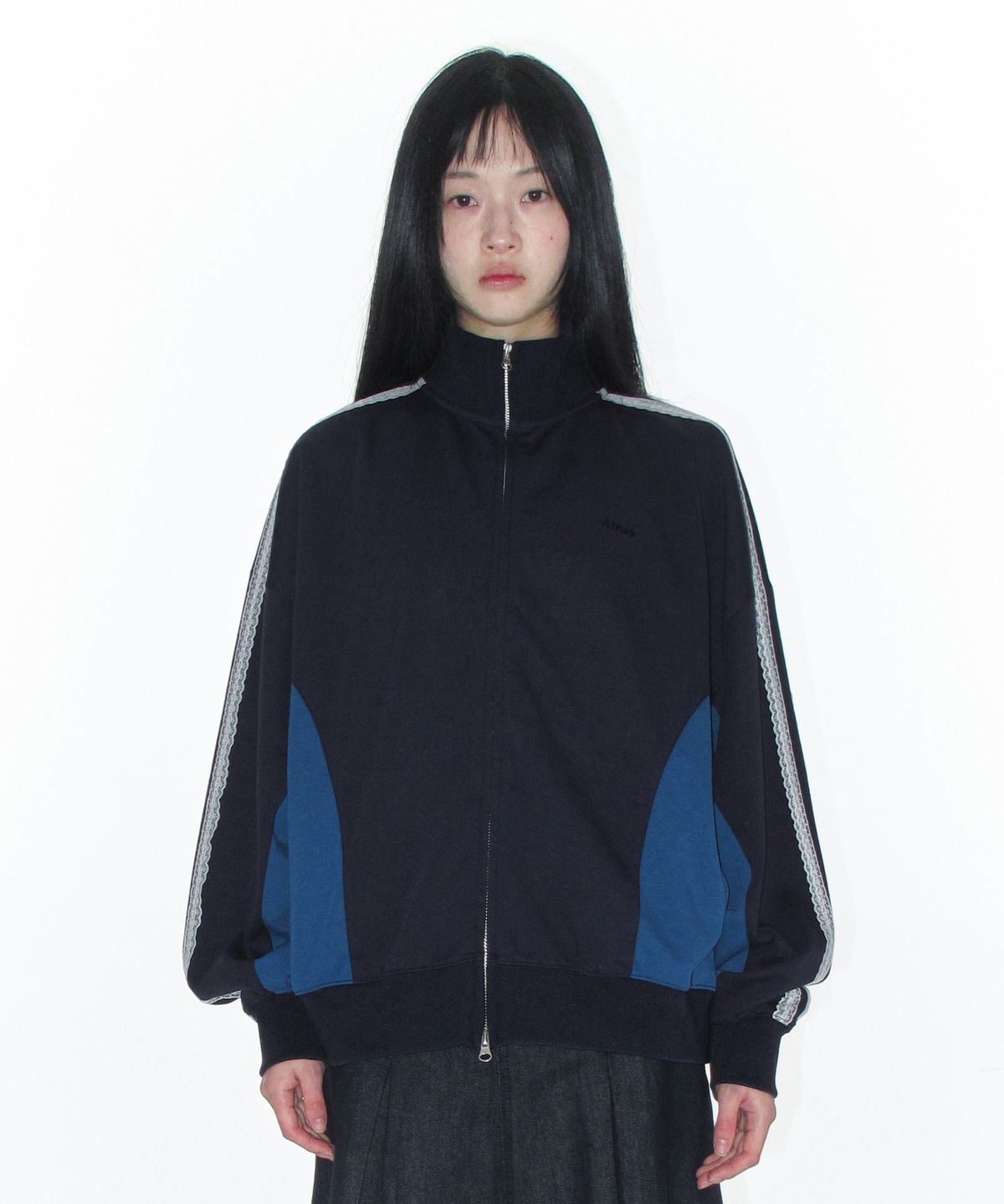 아메스 월드와이드(AMES-WORLDWIDE) LACE TRACK ZIP-UP NAVY