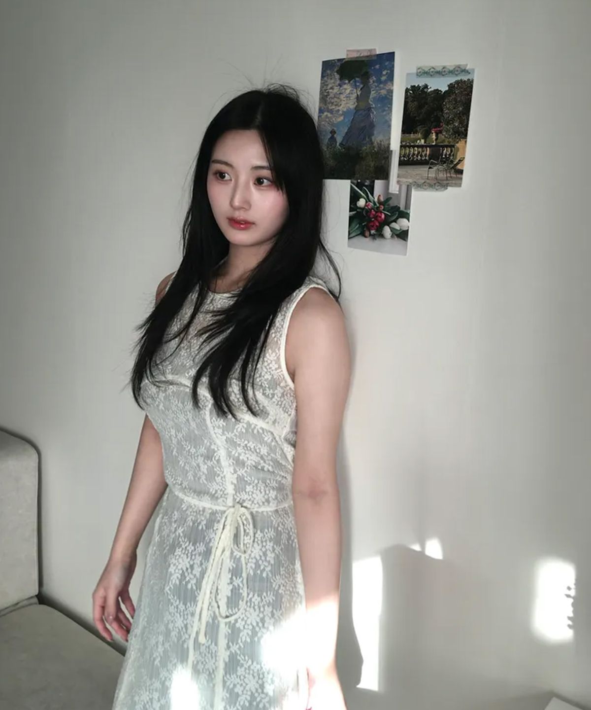 미쏘(MIXXO) 레이스 레이어드 롱 원피스_MIWOWG301G