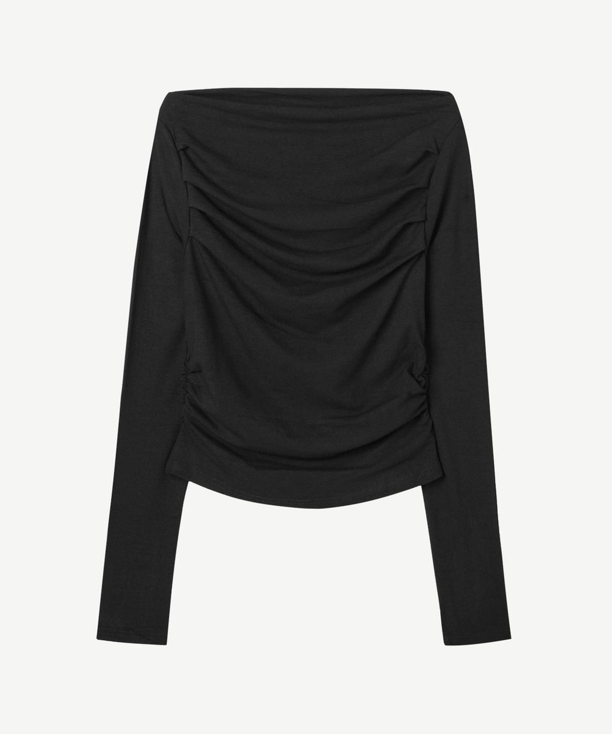 미쏘(MIXXO) 오프숄더 셔링 긴팔 티셔츠_MIWLWG31SS