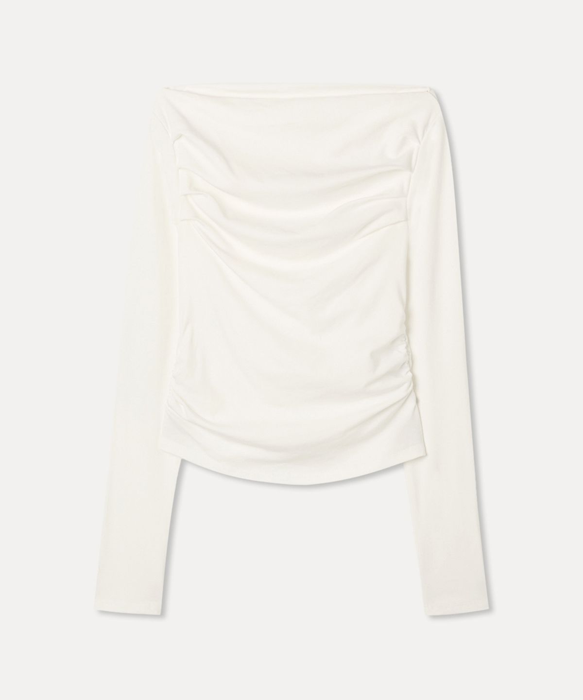 미쏘(MIXXO) 오프숄더 셔링 긴팔 티셔츠_MIWLWG31SS