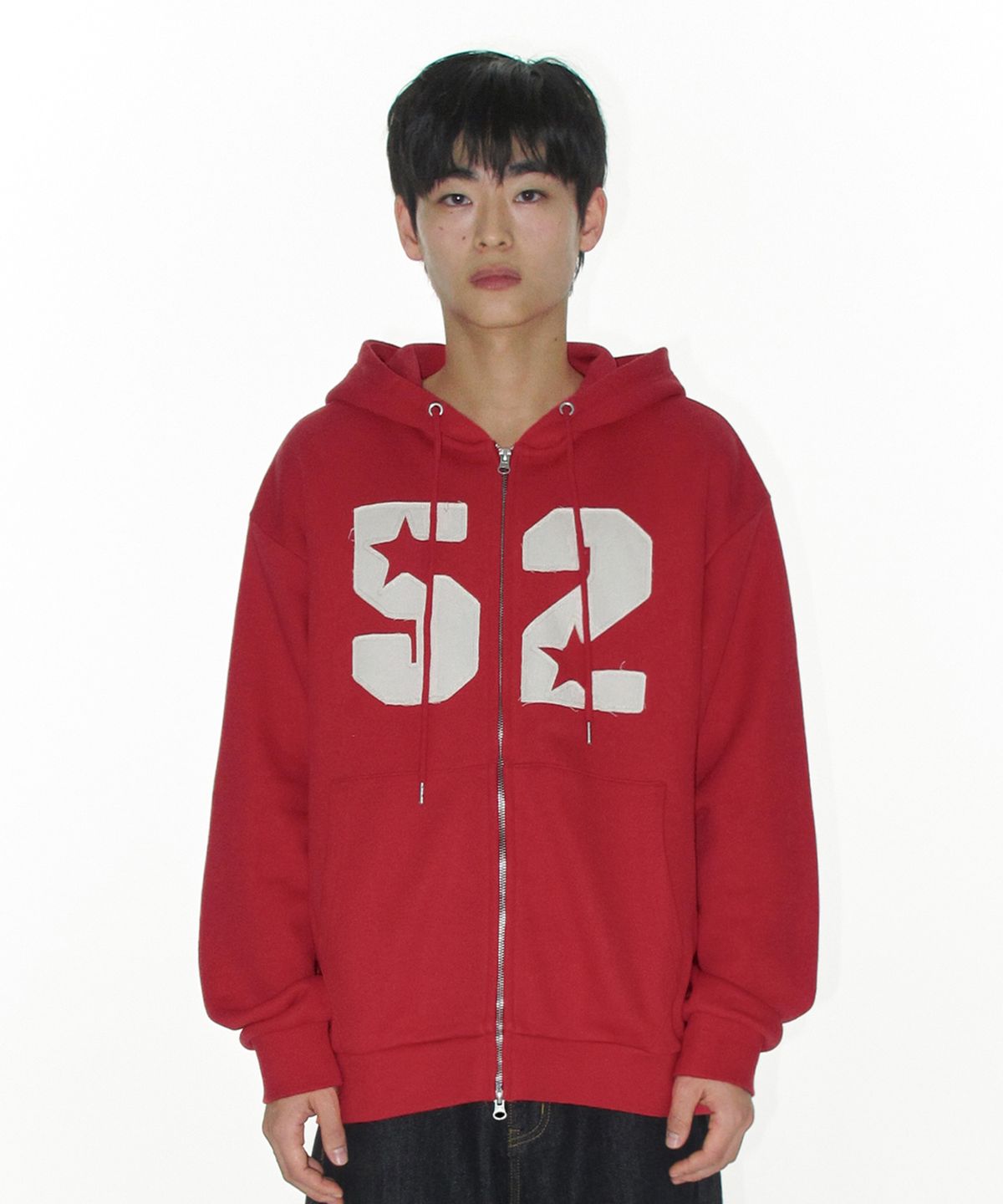 아메스 월드와이드(AMES-WORLDWIDE) 52 APPLIQUE HOODIE ZIP UP RED