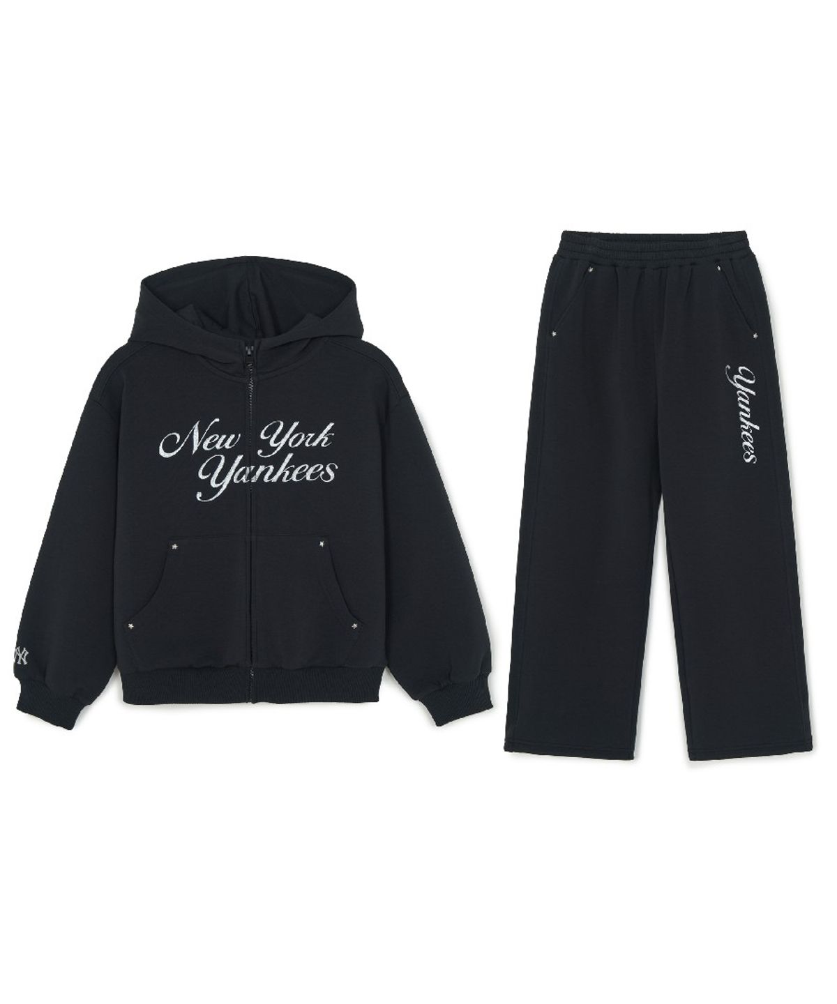 엠엘비 키즈(MLB KIDS) 스트릿 걸즈 후드집업 세트 NY (Black)