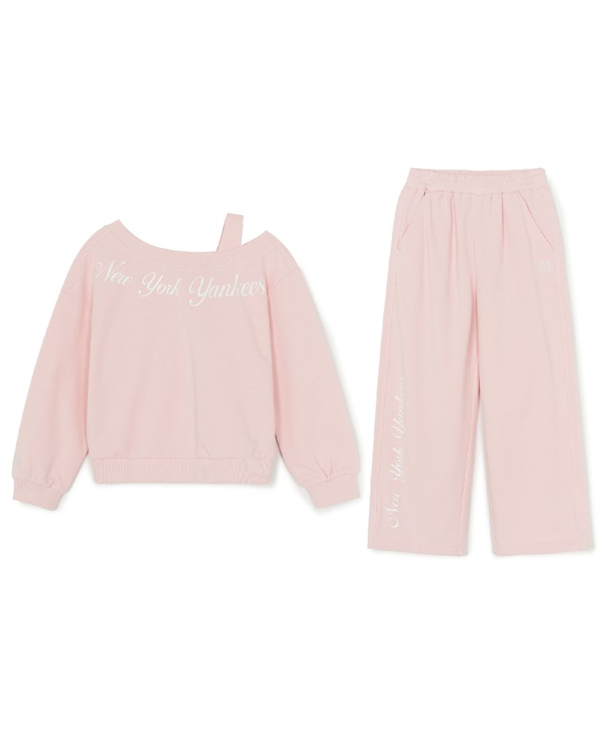 엠엘비 키즈(MLB KIDS) 스트릿 걸즈 레터링 레이어드 맨투맨 세트 NY (L.Pink)